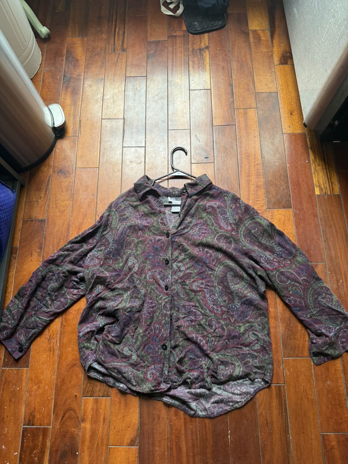 Vintage Maroon paisley vintage button down Size US XL / EU 56 / 4 - 1 Thumbnail