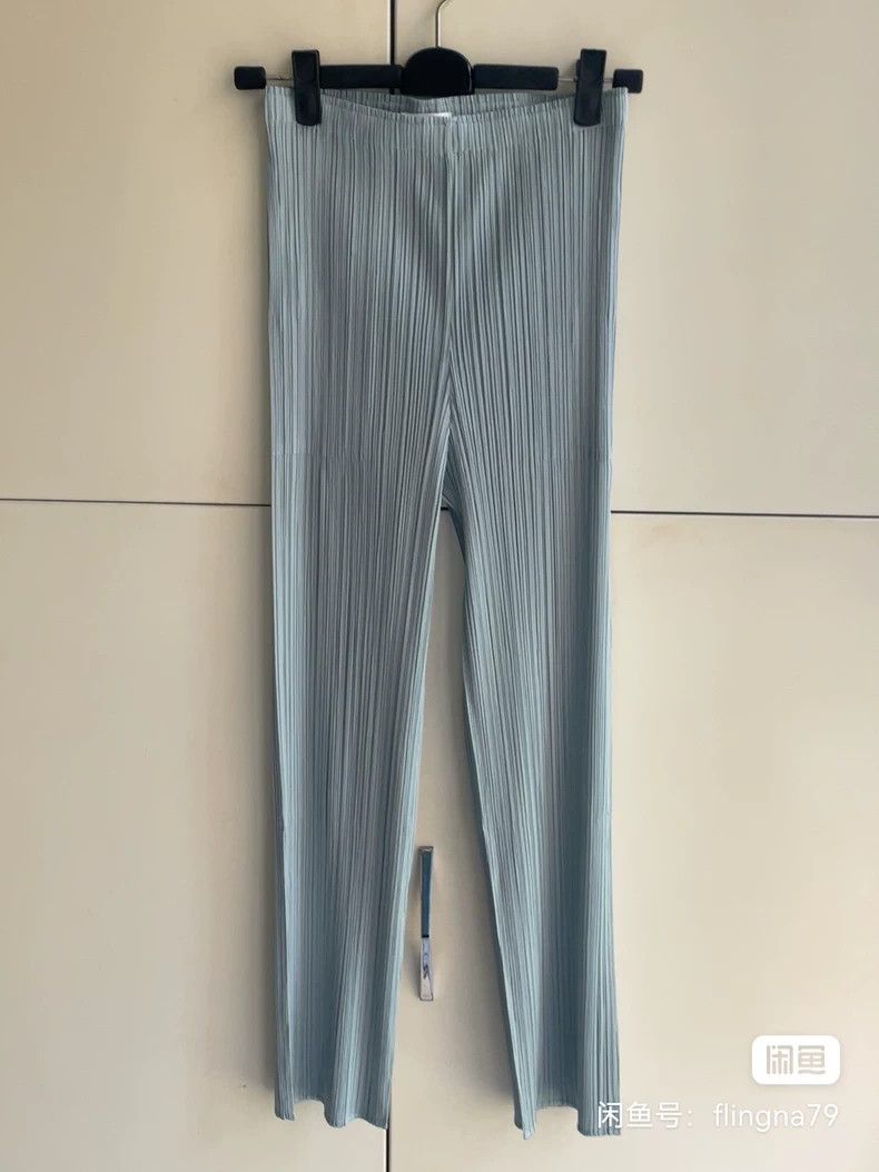 Issey Miyake issey miyake size:3 Light green pleated pants 2506-Nextarr Size 42" / US 20 - 2 Thumbnail