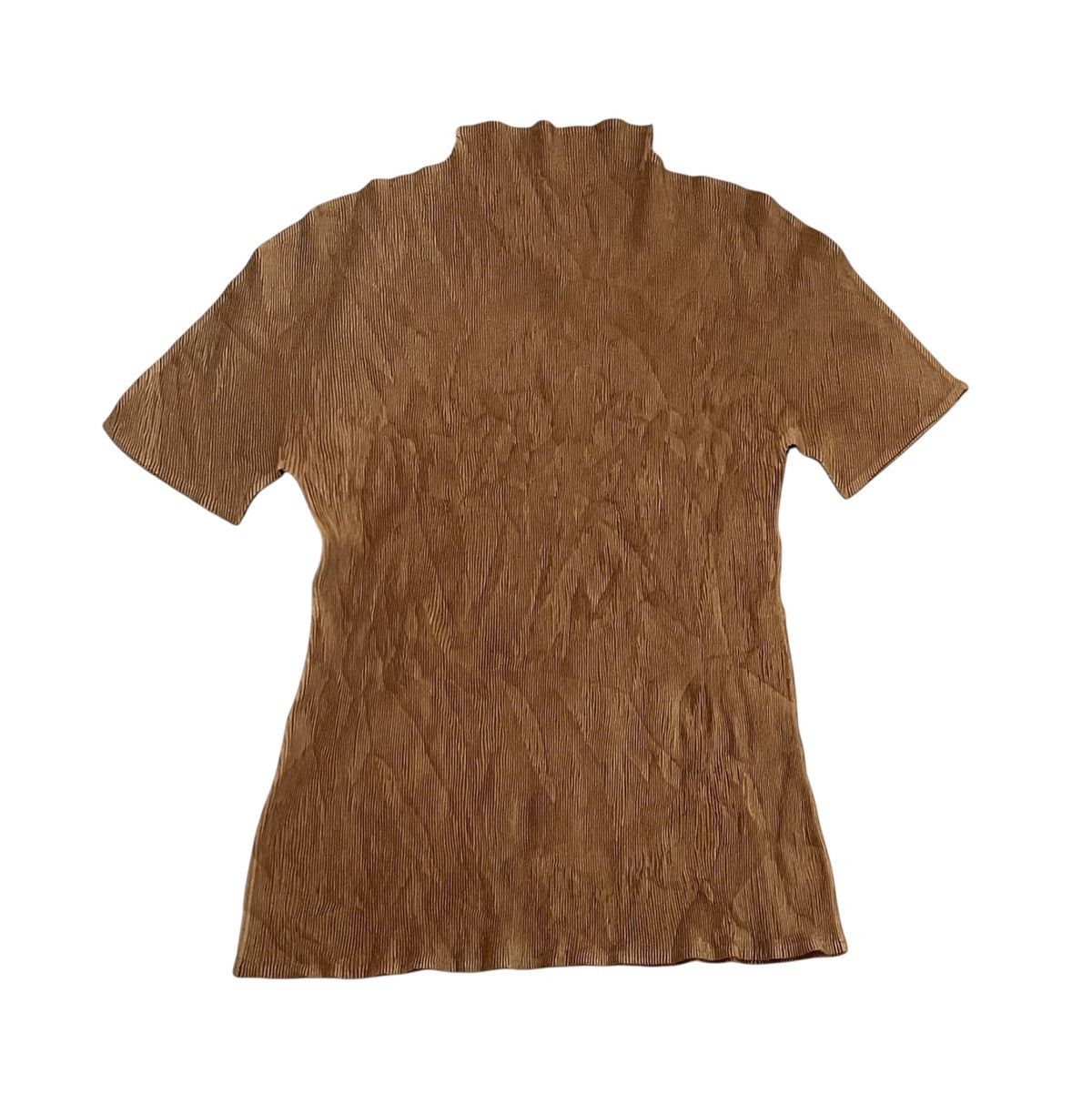 Issey Miyake Vintage Issey miyake pleats please brown mockneck Size S / US 4 / IT 40 - 1 Thumbnail
