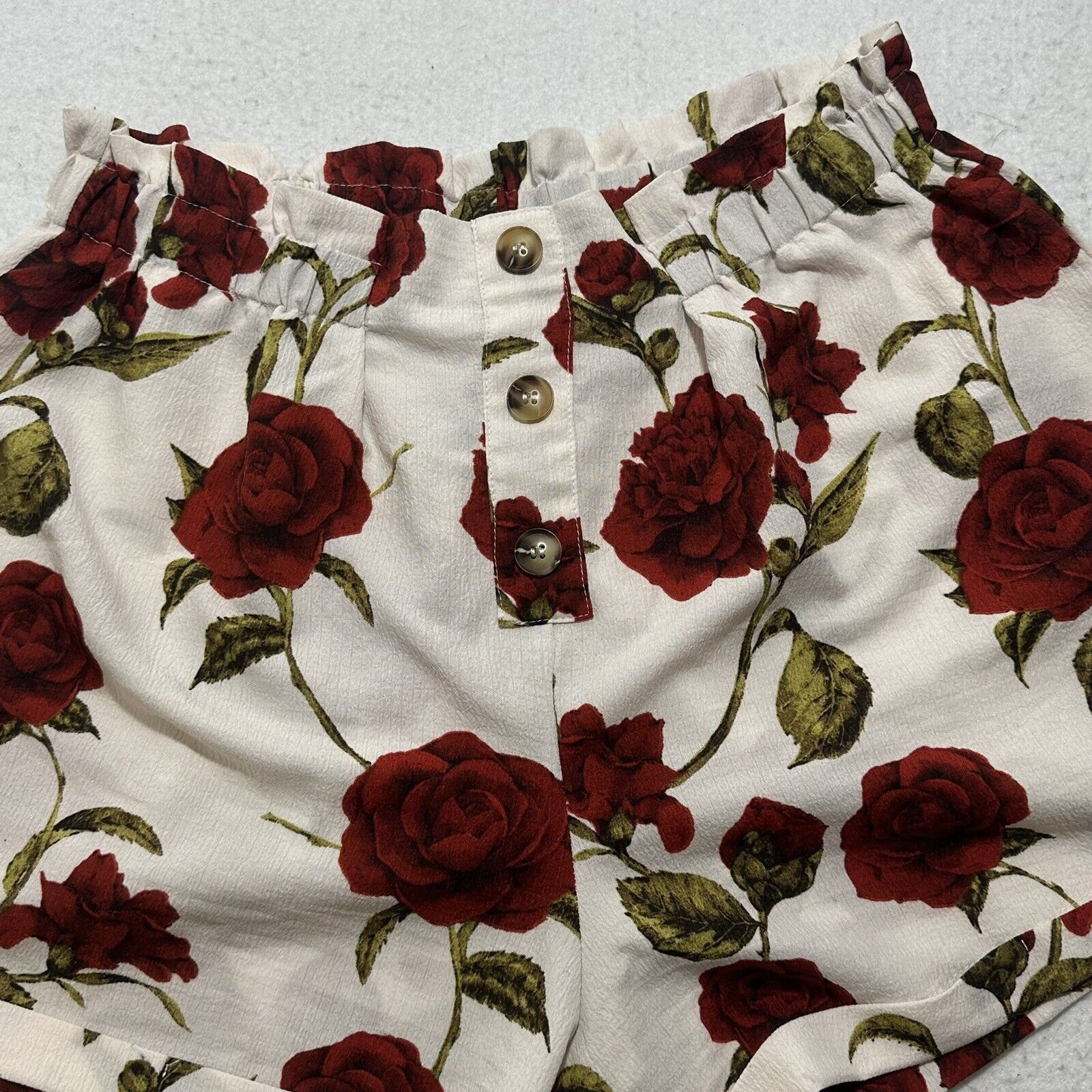 Shein Shein Curve 0XL Lightweight 3.5" Inseam Rose Floral Shorts Size 38" / US 16 / IT 52 - 2 Thumbnail