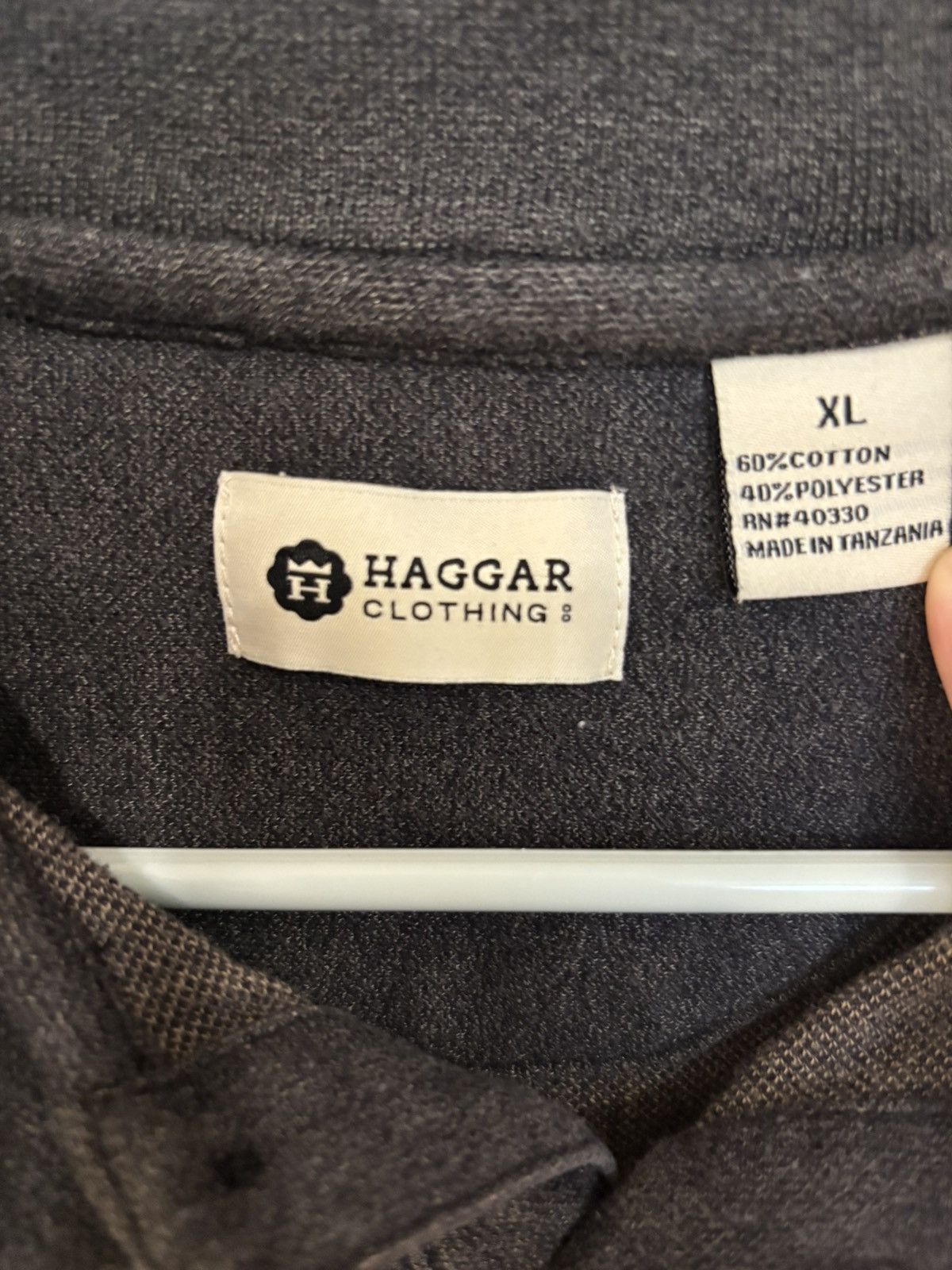 Haggar Dark Grey Long Sleeve Polo Size US XL / EU 56 / 4 - 3 Thumbnail