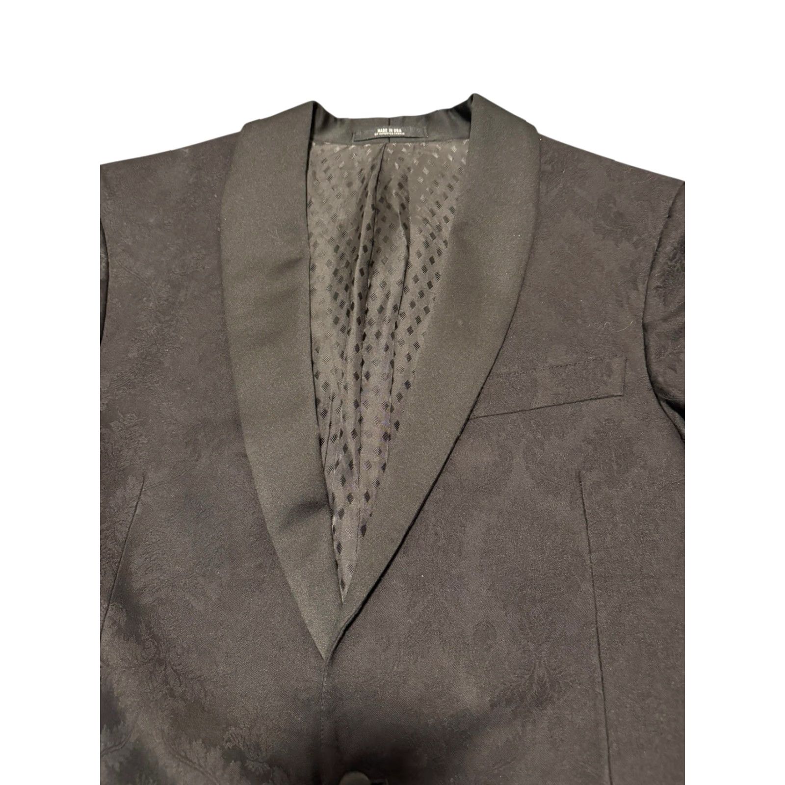 Todd Snyder TODD SNYDER Sutton Fit Black Floral Jacquard Tuxedo Dinner Jacket 44TL US Custom Size 44R - 5 Thumbnail