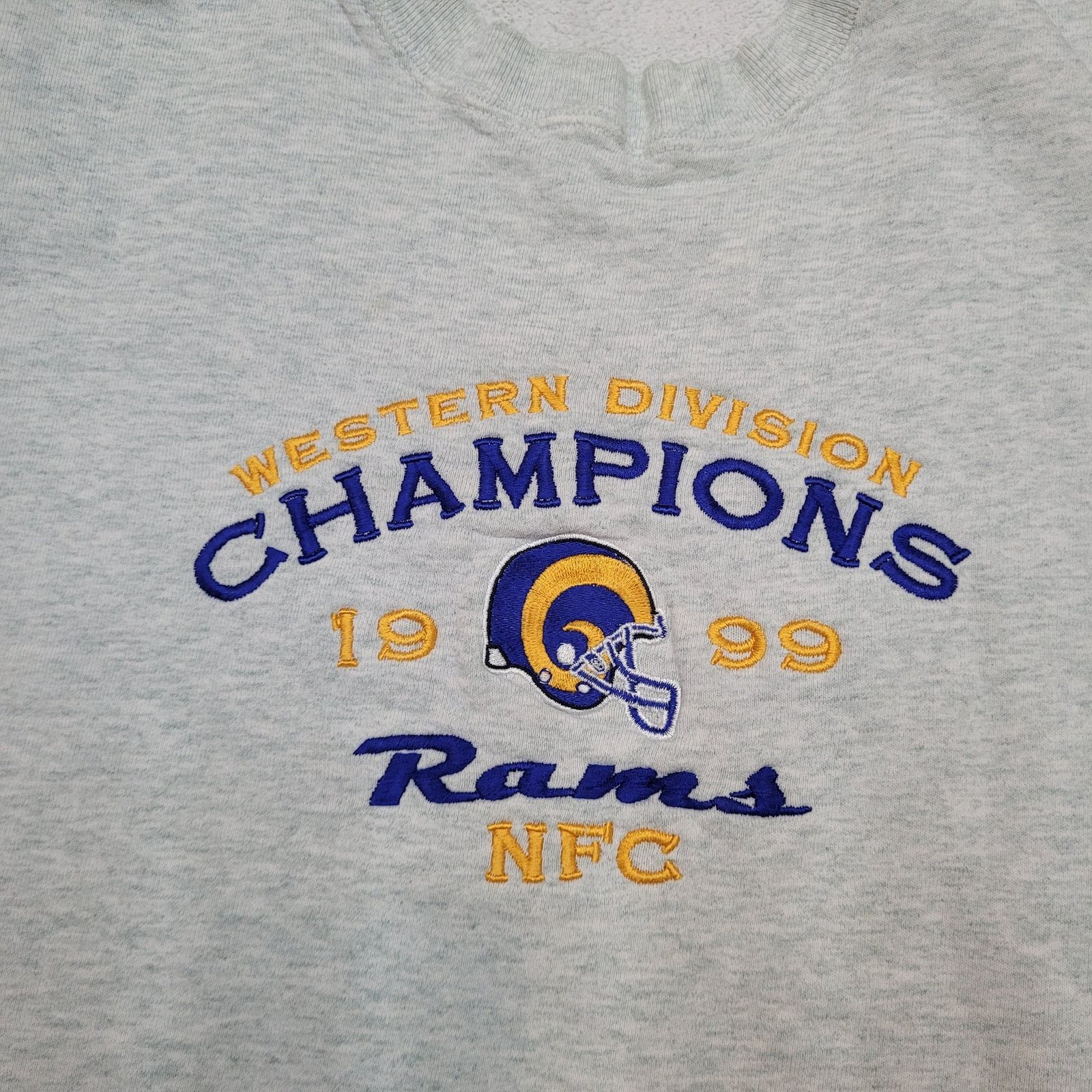 Fruit Of The Loom VTG 90s St Louis Rams NFC Champions Sweatshirt M Cropped Size US M / EU 48-50 / 2 - 2 Thumbnail