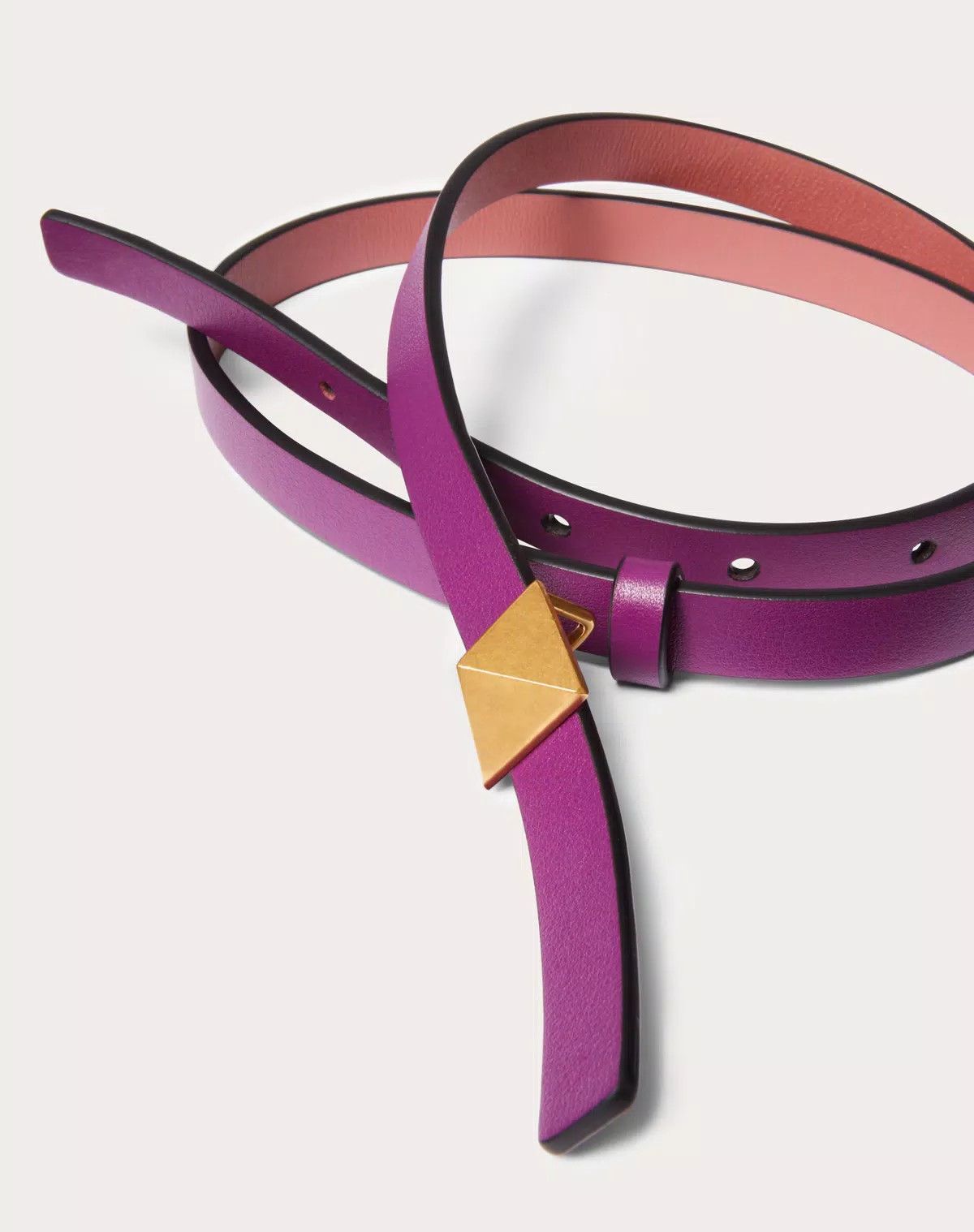 Valentino o1s1wg111125 Size:70 / Reversible One Stud Belt in Pink Size ONE SIZE - 2 Thumbnail