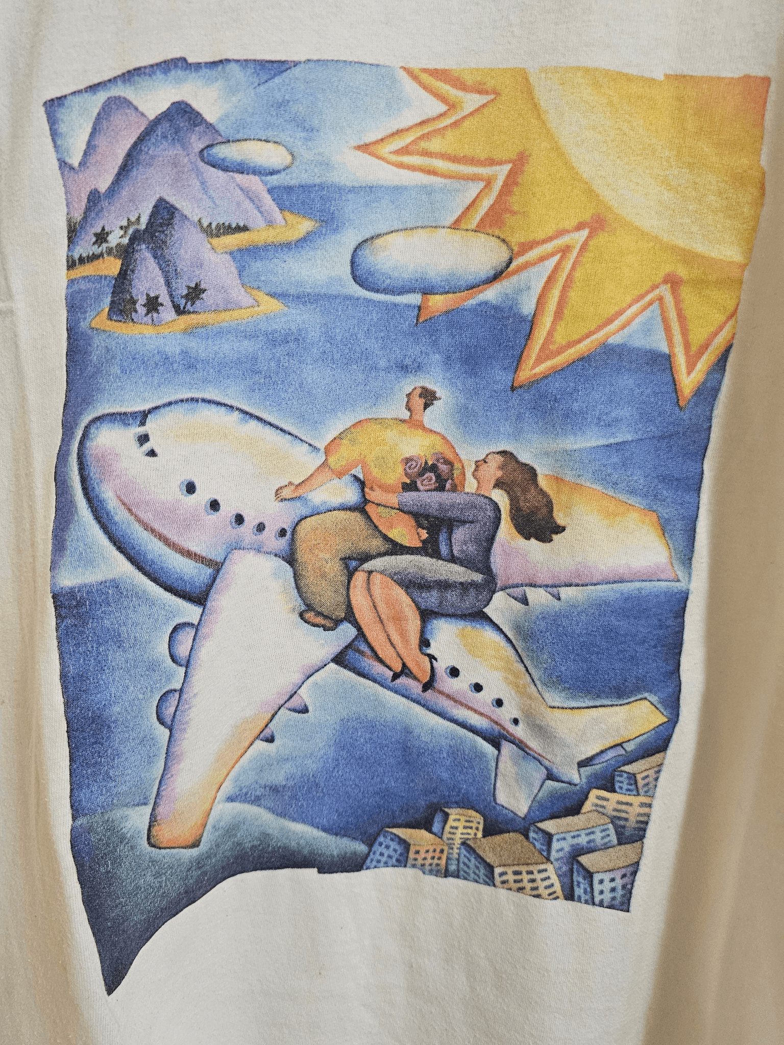 Vintage Couple On Plane By Tom Patrick 90's Tee Size US XL / EU 56 / 4 - 2 Thumbnail