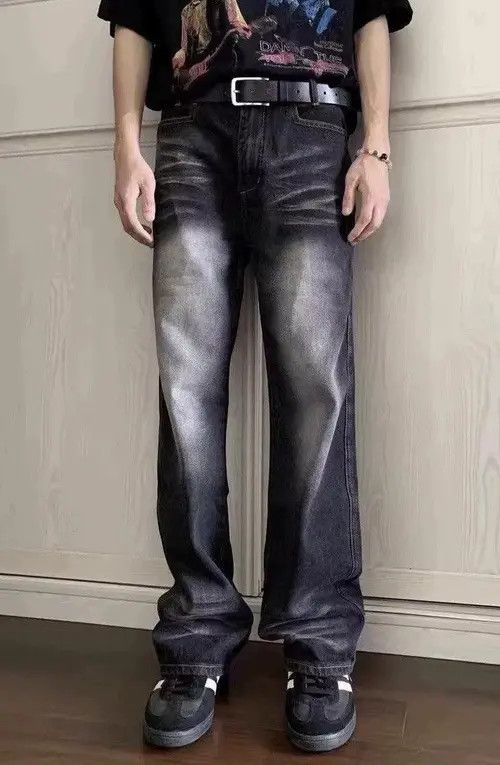 Jean Black Washed Stacked Flare Denim Jeans Size US 30 / EU 46 - 6 Thumbnail