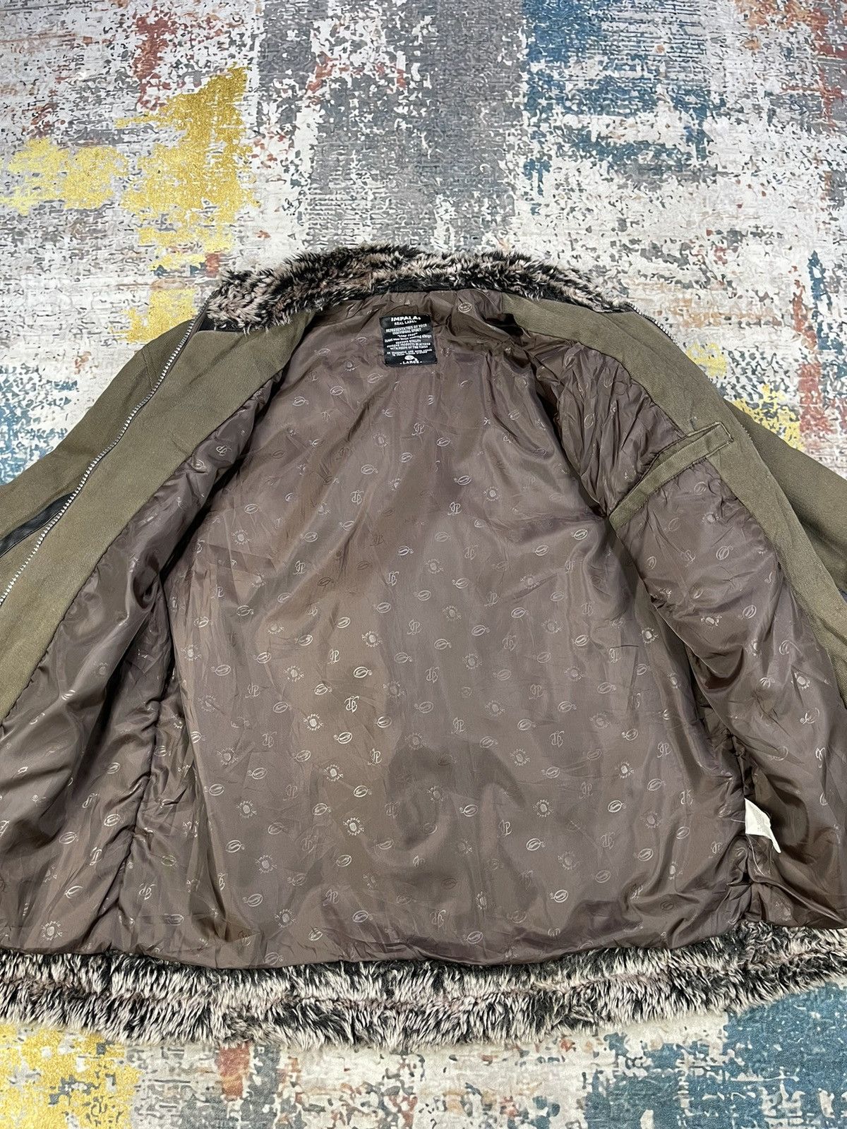 Japanese Brand Impala Fur Edge Trim Camo Graphic Zipper Rider Jackets Size US M / EU 48-50 / 2 - 8 Thumbnail