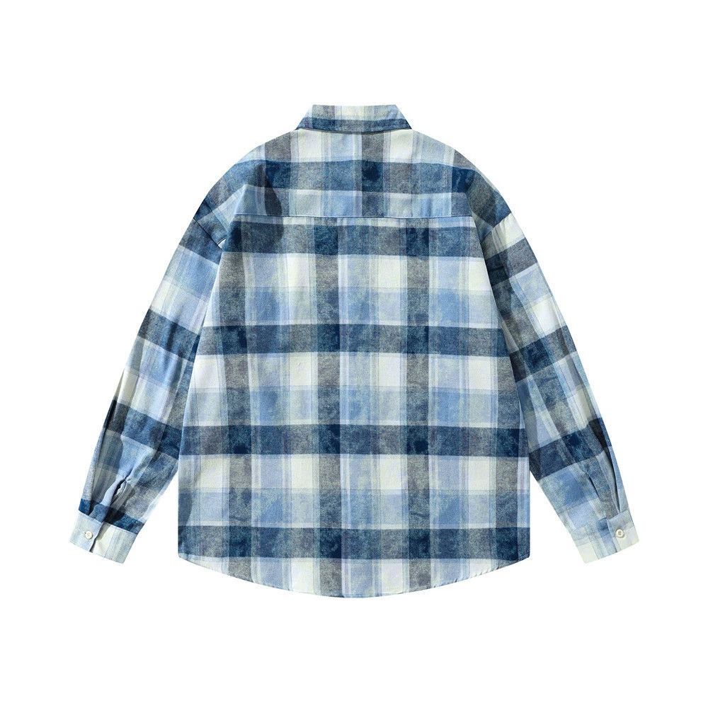 Vintage American irregular plaid distressed plaid long-sleeved shirt Size US M / EU 48-50 / 2 - 2 Thumbnail