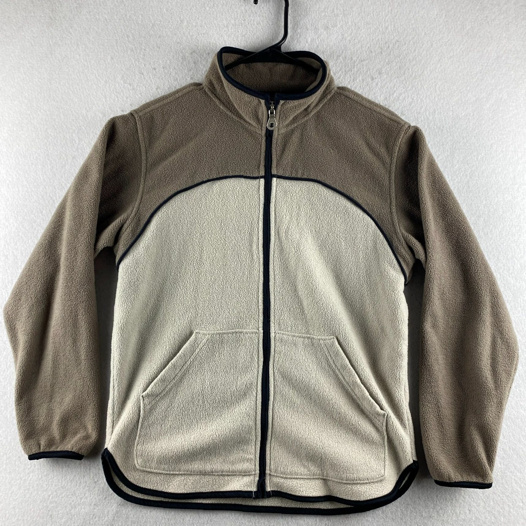 Lands' End Lands' End Sweater Womens S Beige Full Zip Long Sleeve Pockets Outdoor Modern Knit Fleece Size S / US 4 / IT 40 - 2 Thumbnail