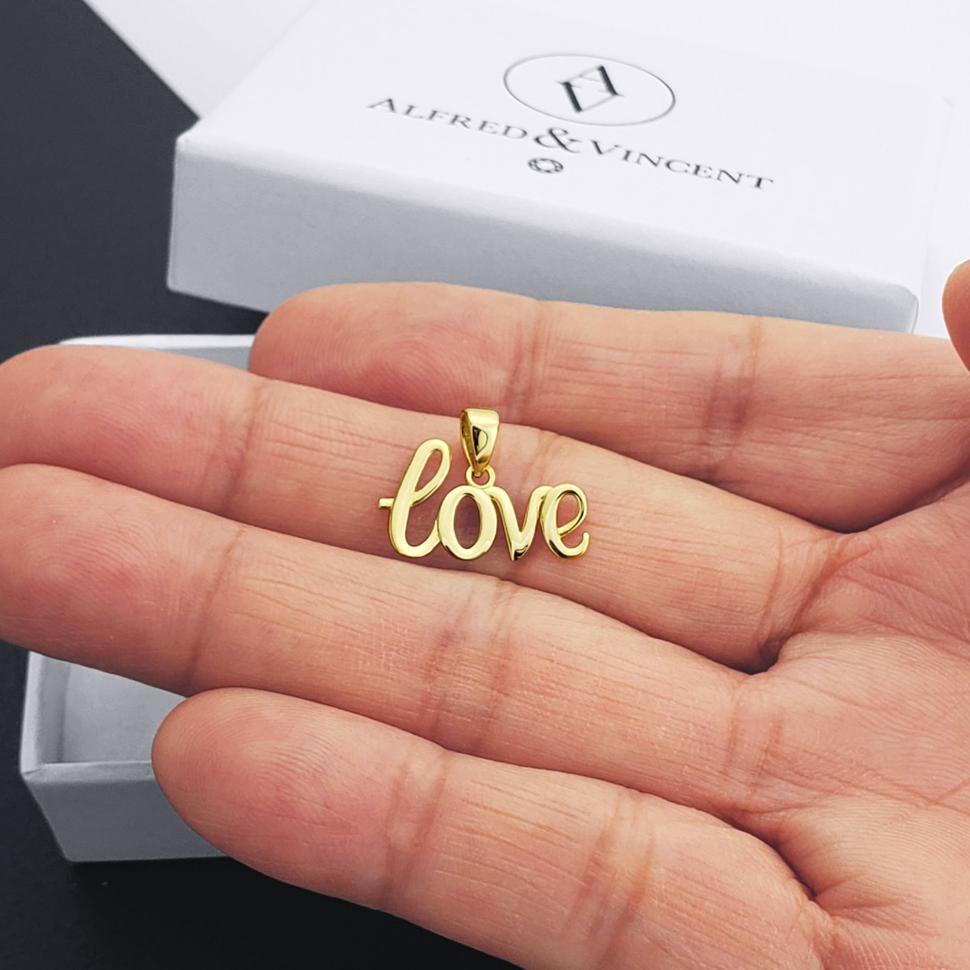 Other Cursive Love Script Polished Real 14k Yellow Gold Pendant Size ONE SIZE - 4 Thumbnail