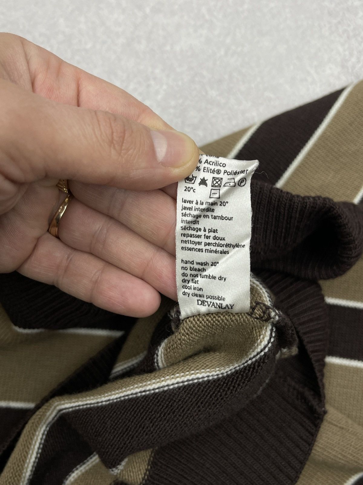 Vintage Lacoste Striped Sweater Brown Y2K Size L