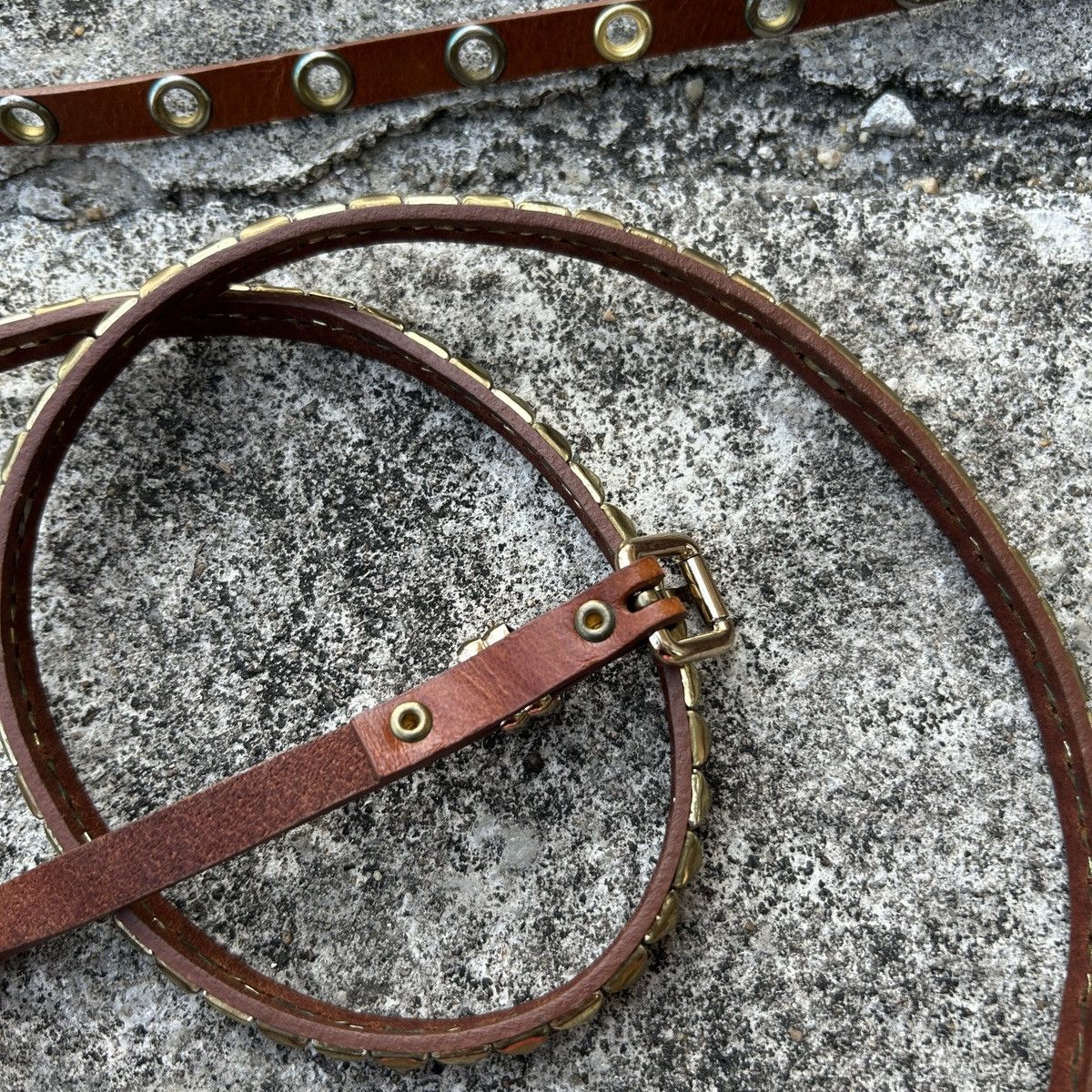 Vintage Vintage leather belt Size ONE SIZE - 11 Thumbnail