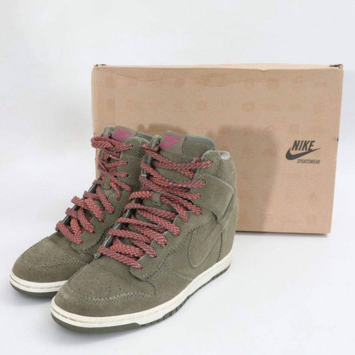 Nike Nike Dunk Sky Hi Medium Olive Green Suede Sneakers Wedge Hee Size US 8 / IT 38 - 1 Thumbnail
