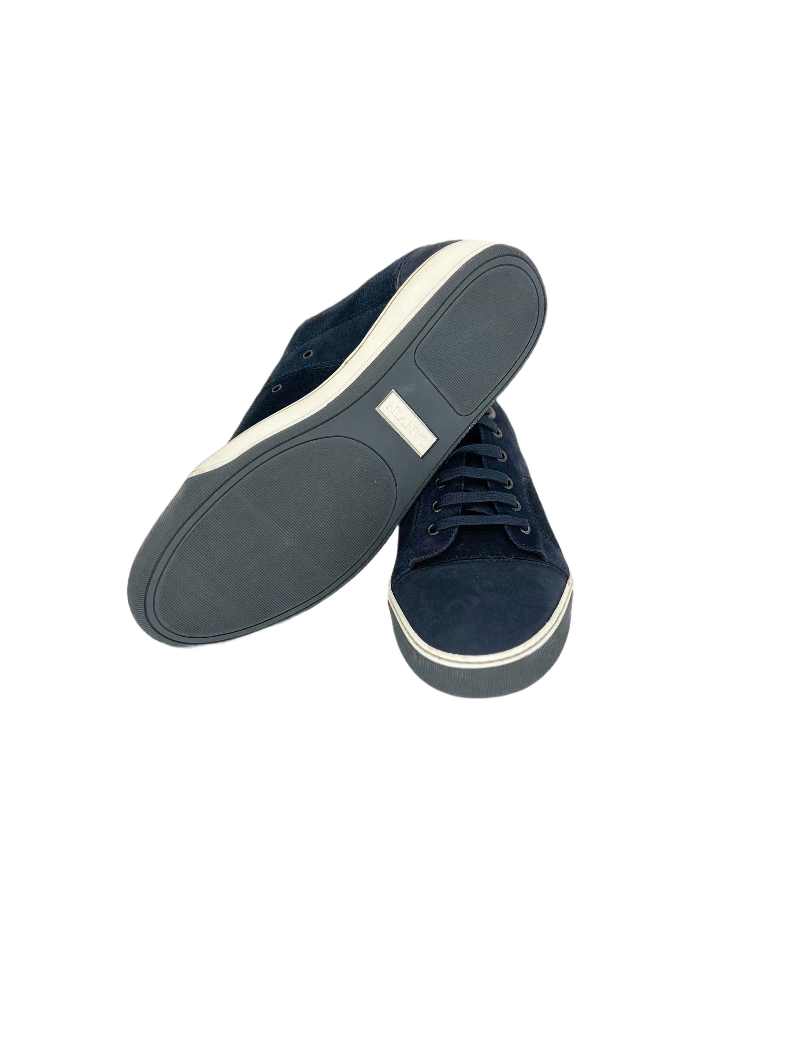 Lanvin Lanvin Navy Wool Felt Tennis Sneaker Size US 9 / EU 42 - 5 Thumbnail