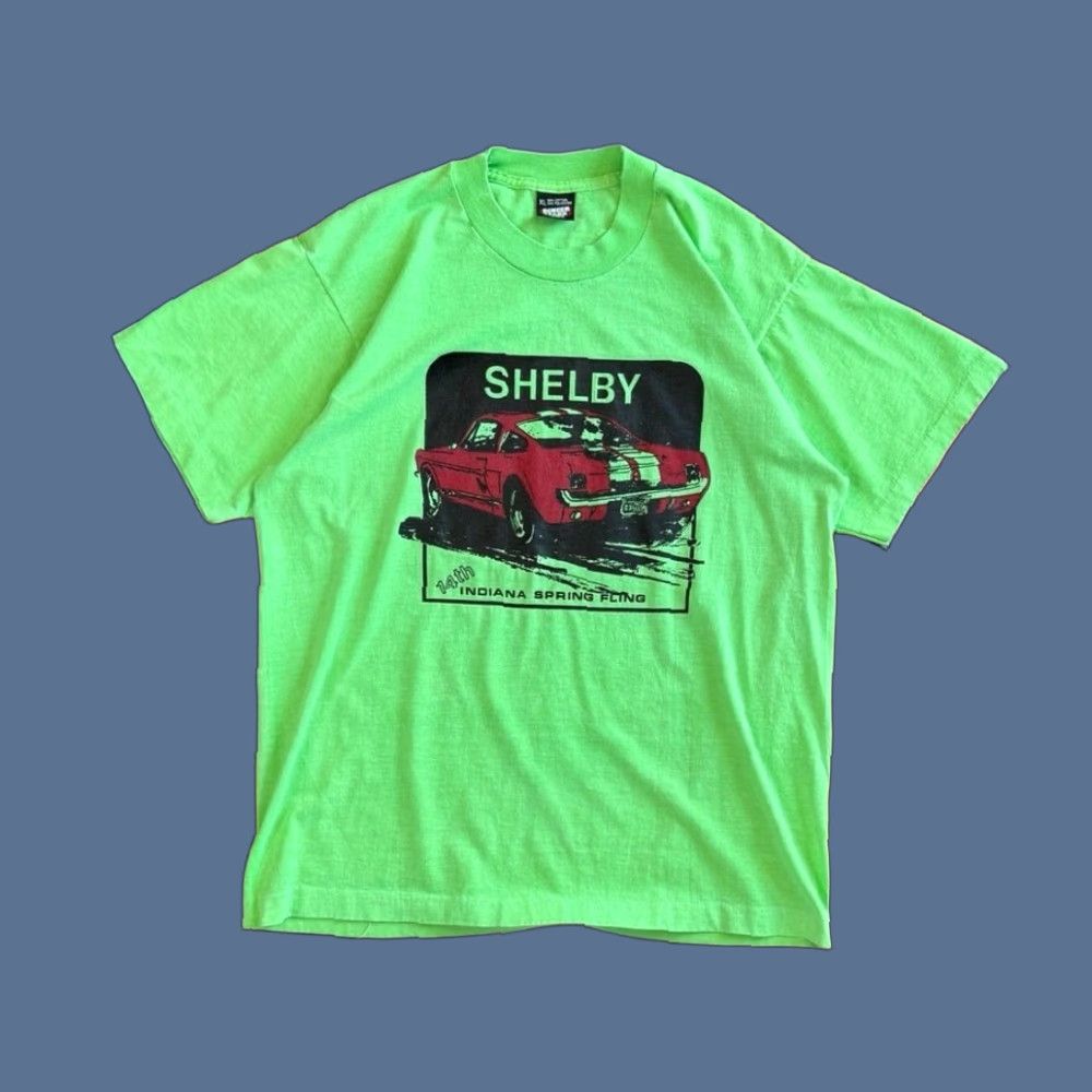 Vintage VINTAGE 90s Shelby Muscle Car Hot Rod T-Shirt Size L USA Made Screen Stars Men Green Short Sleeve 90s Cars Shirt Size US L / EU 52-54 / 3 - 1 Thumbnail