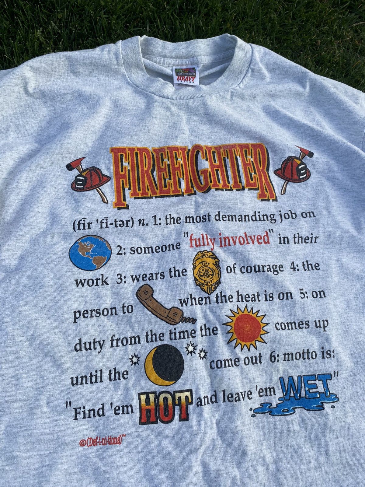 Vintage VINTAGE Firefighter Tee Size US XL / EU 56 / 4 - 2 Thumbnail