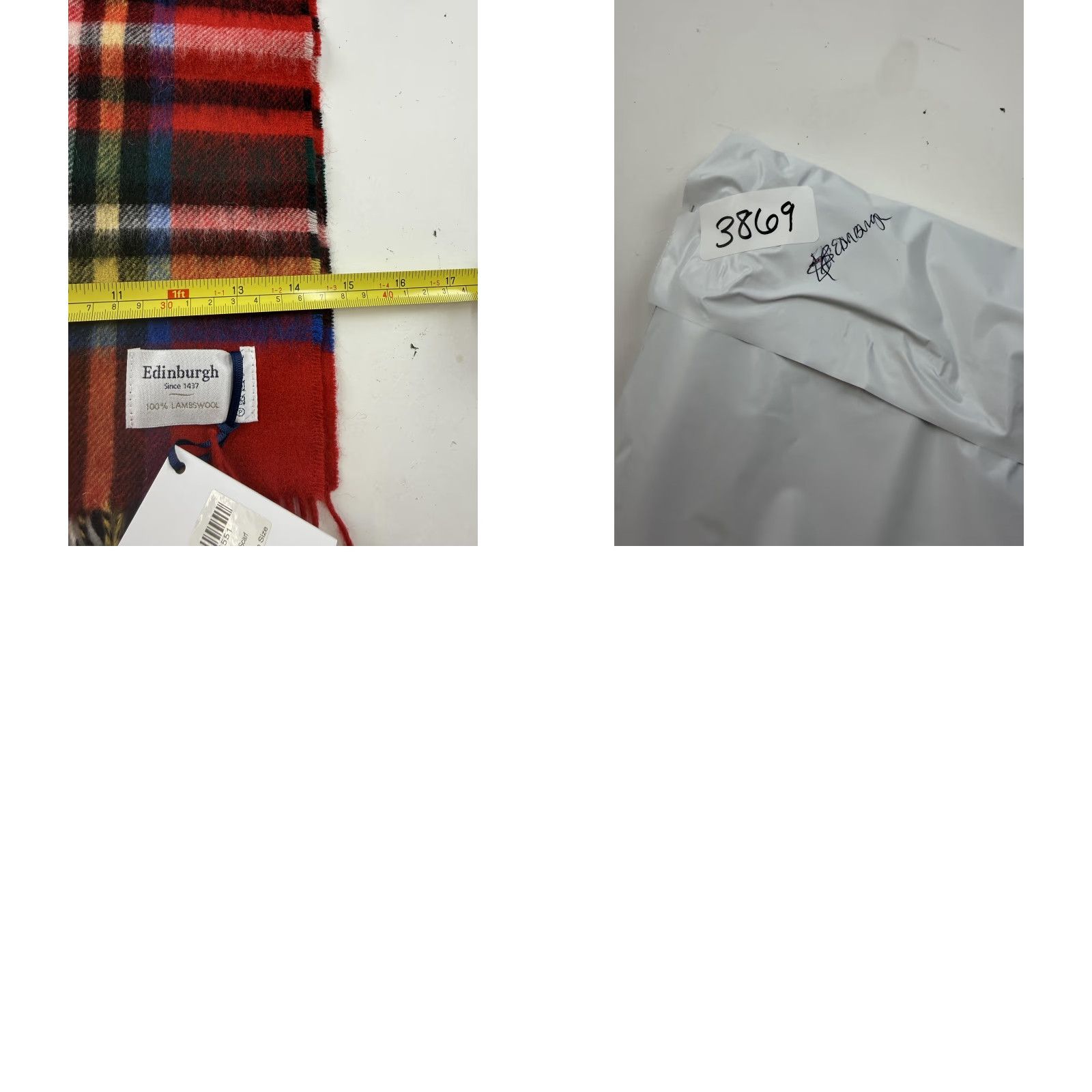 Vintage Edinburgh Scarf Mens One Size Red Stewart Royal Plaid Lambswool Fringe Winter Size ONE SIZE - 8 Thumbnail