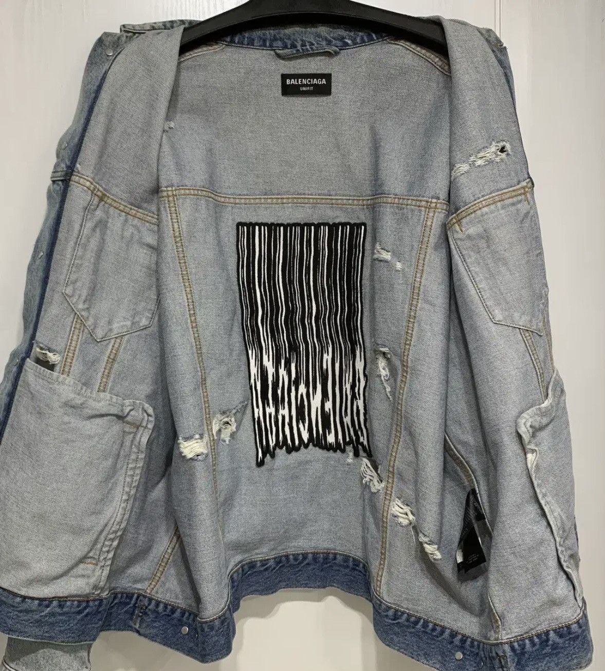 Balenciaga Balenciaga Barcode Denim Jacket Size US S / EU 44-46 / 1 - 6 Thumbnail