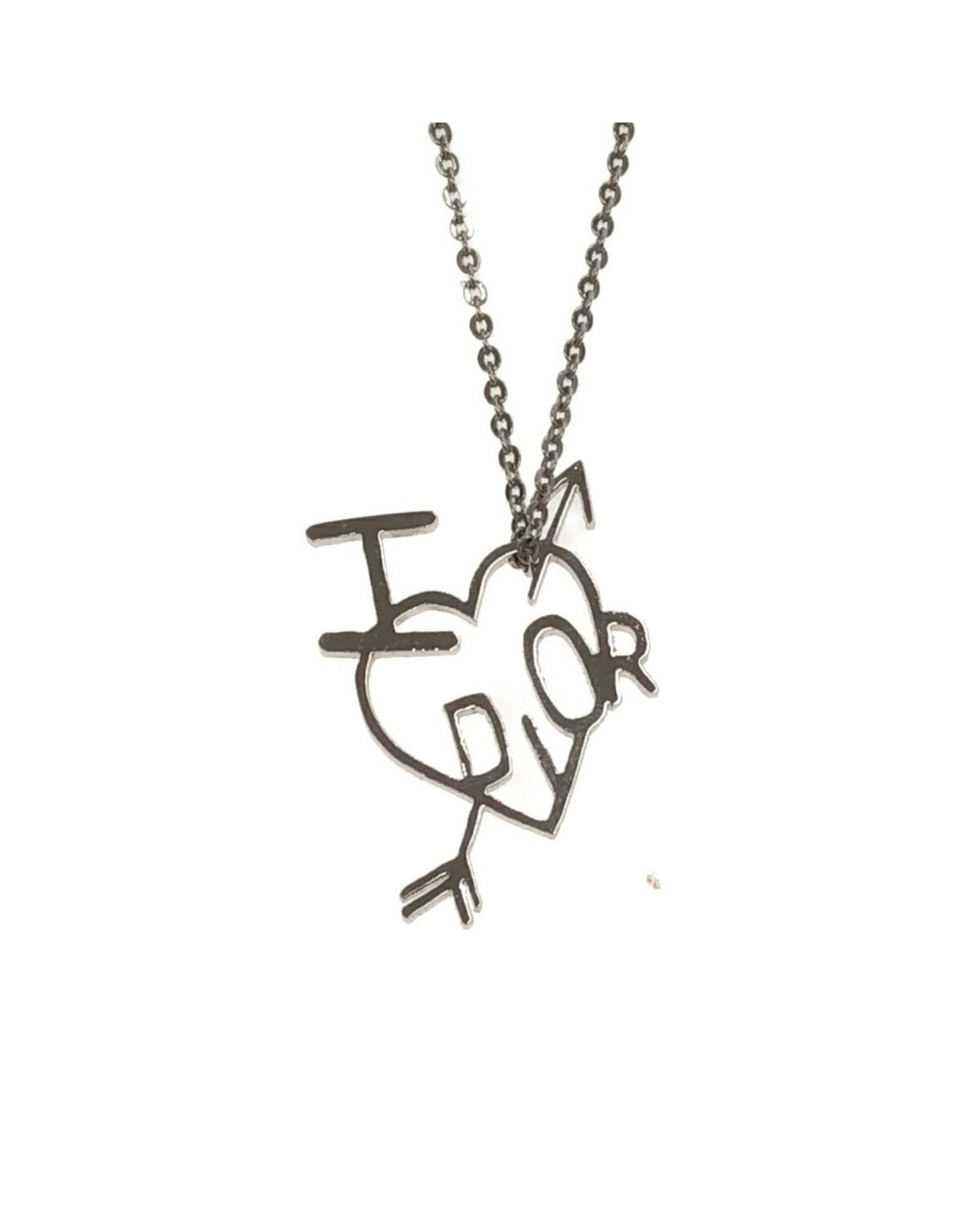 image of Dior Elegant Silver Metal Pendant Necklace, Women's
