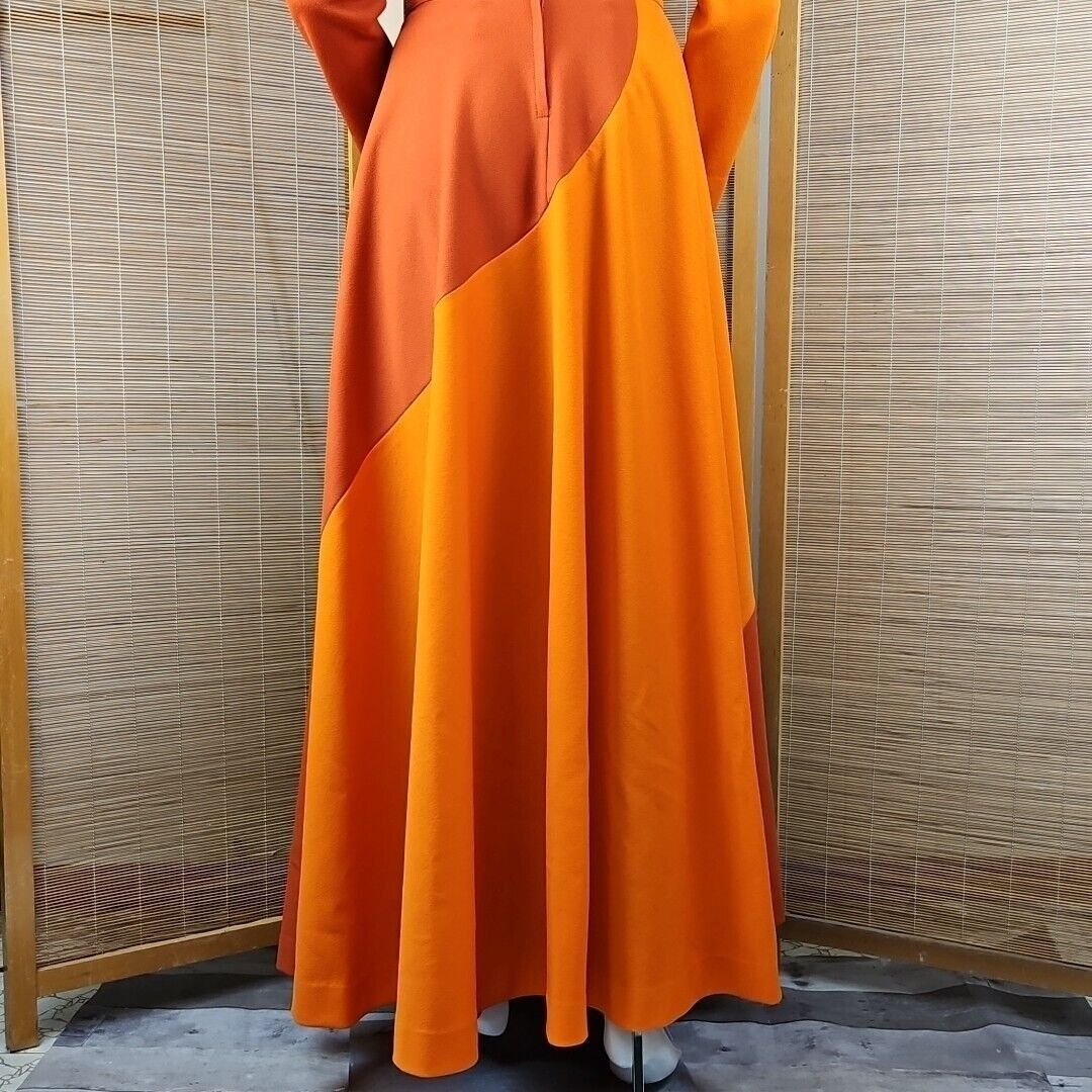 Handmade Vintage Handmade Maxi Dress Womens Sz S Groovy 70s Orange Wa Size S / US 4 / IT 40 - 11 Thumbnail