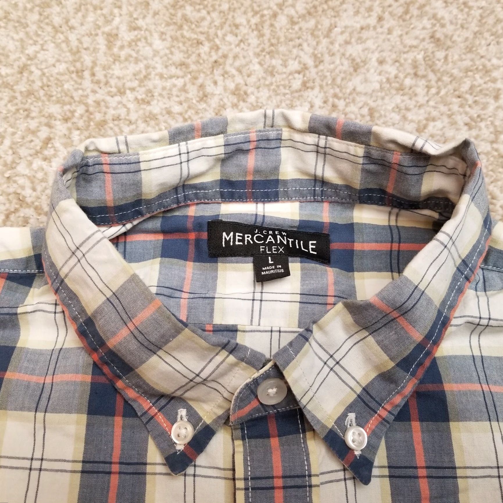 J.Crew J. Crew Shirt Mens Large Blue Check Flex Long Sleeve Cotton Blend Button Casual Size US L / EU 52-54 / 3 - 4 Thumbnail