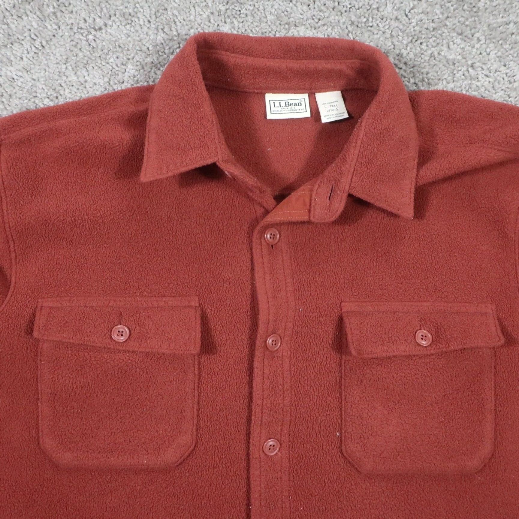 Vintage L.L. Bean Jacket Mens L Button Up Fleece Jacket Oversized Long Red Size US L / EU 52-54 / 3 - 3 Thumbnail