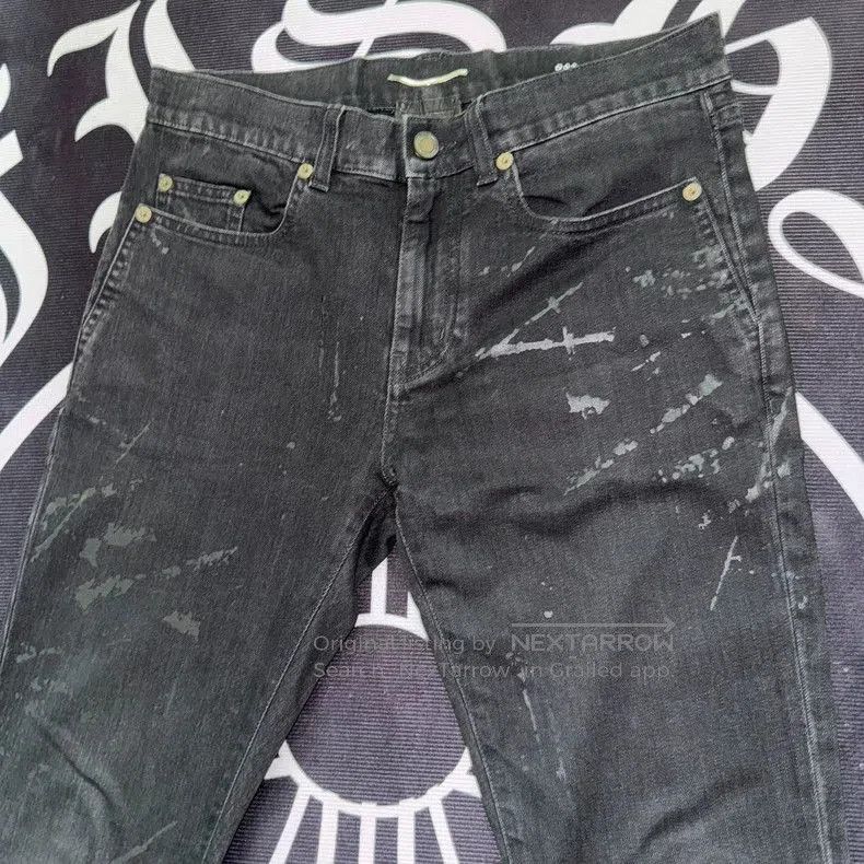 Saint Laurent Paris Saint Laurent Splatter Print Jeans. Size US 28 / EU 44 - 3 Thumbnail
