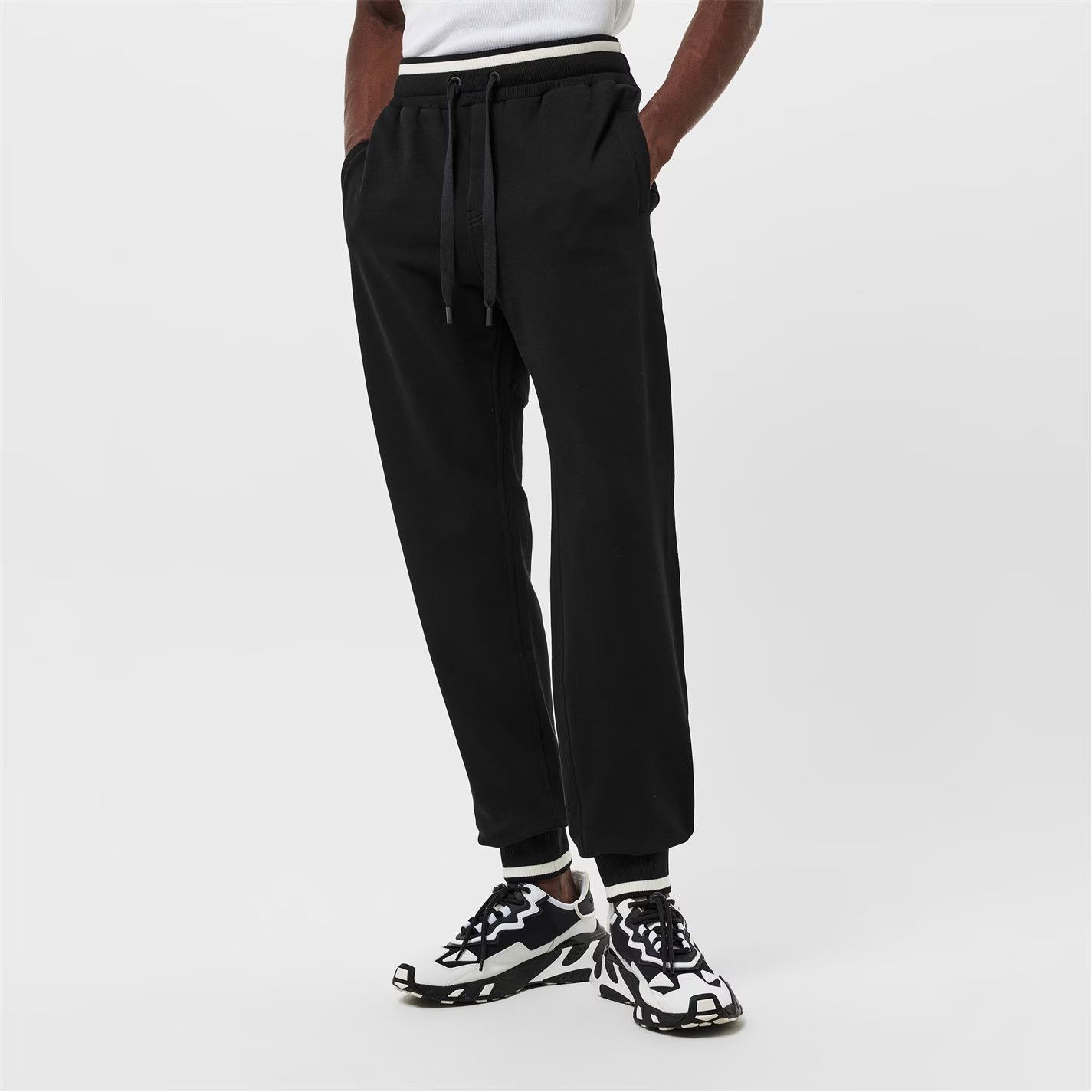 Dolce & Gabbana o1g2r1mq0426 Open Hem Fleece Sweatpants & Joggers in Nero Size US 34 / EU 50 - 3 Thumbnail