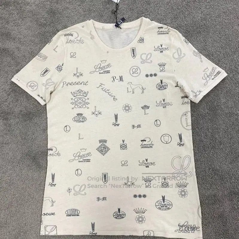 Loewe Loewe Summer Cream Cotton Short Sleeve T-Shirt . Size L / US 10 / IT 46 - 1 Thumbnail