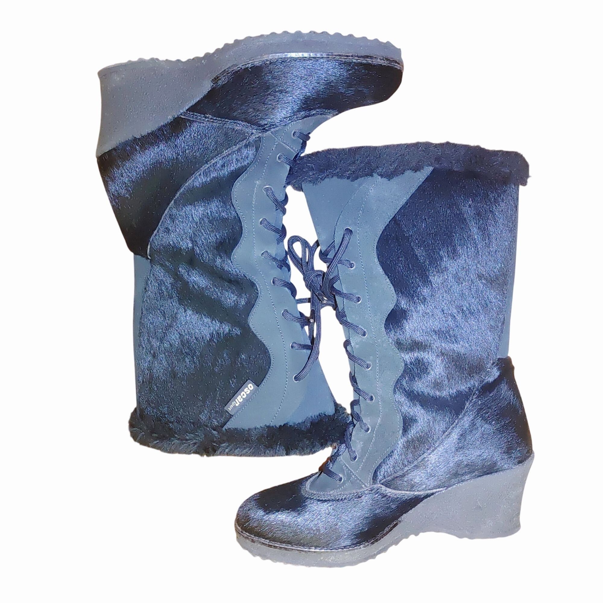 Other Oscar Sport Boots Black Ponyhair Fur Lace Up Après Ski Size Size ONE SIZE - 2 Thumbnail