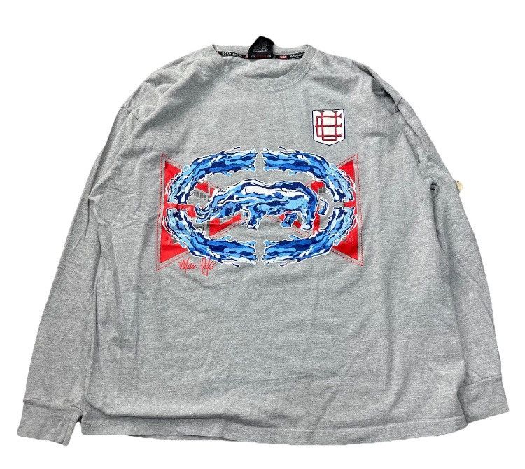 Ecko Unltd. × Vintage Made In USA Ecko Unltd Long Sleeve rhino Shirt Size US XL / EU 56 / 4 - 1 Thumbnail