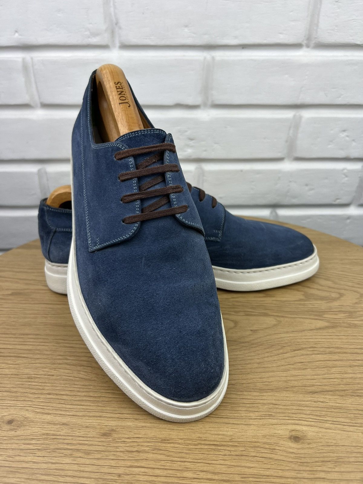 Gucci GUCCI Derby Suede Shoes Lace-up GG Logo Blue Men’s Size US 9.5 / EU 42-43 - 2 Thumbnail