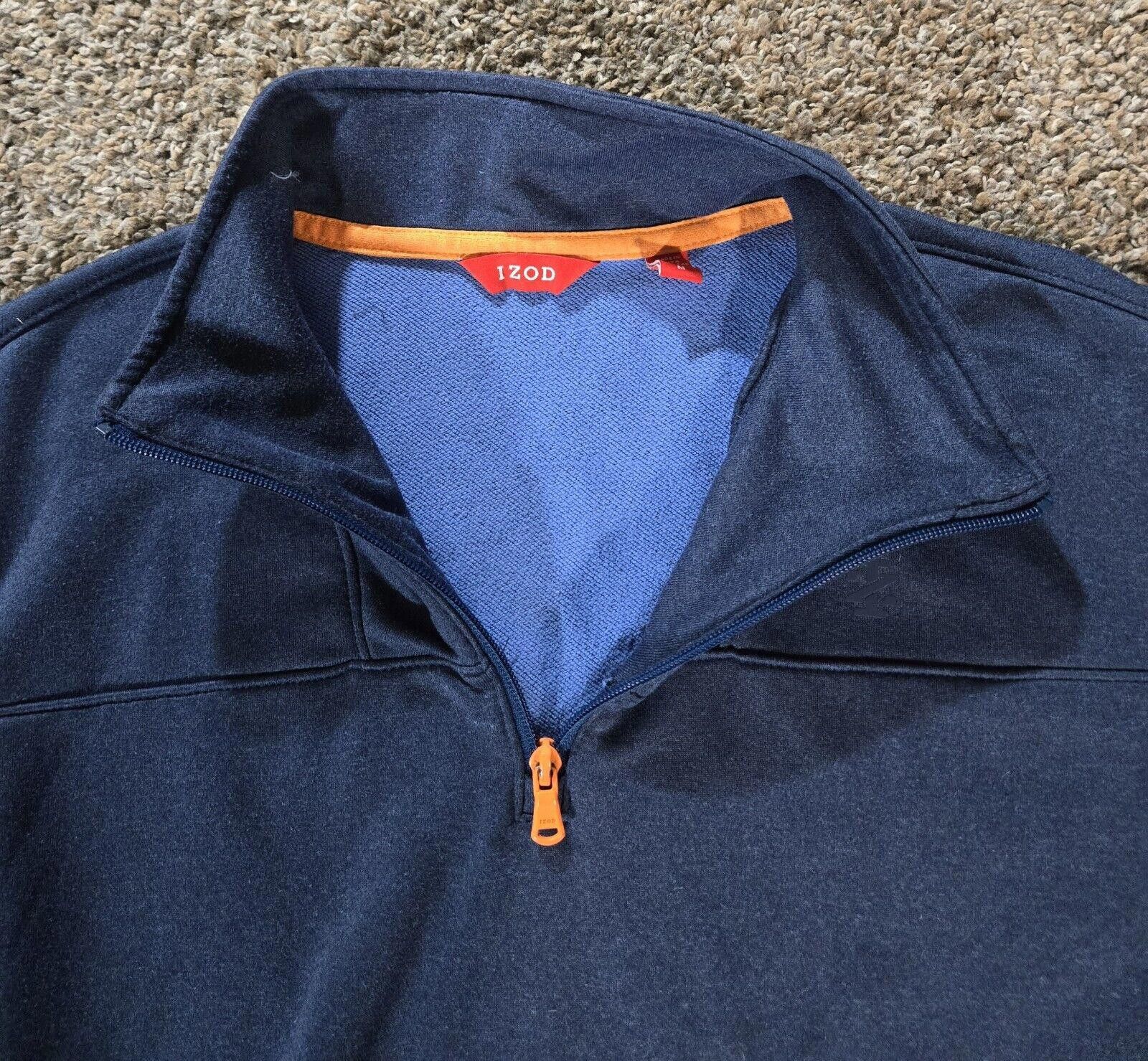 Izod Blue Izod 1/4 Zip Pullover Sweatshirt Size M Size ONE SIZE - 11 Thumbnail