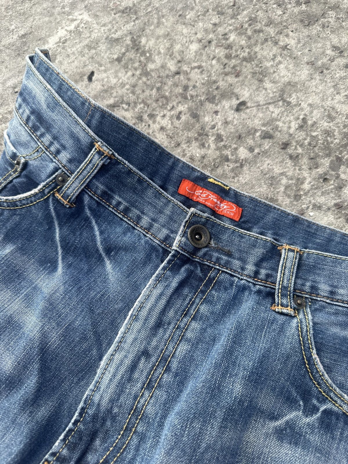 Ed Hardy Y2K Vintage Ed Hardy Denim Shorts Baggy Streetwear Rare Usa Size US 37 - 5 Thumbnail