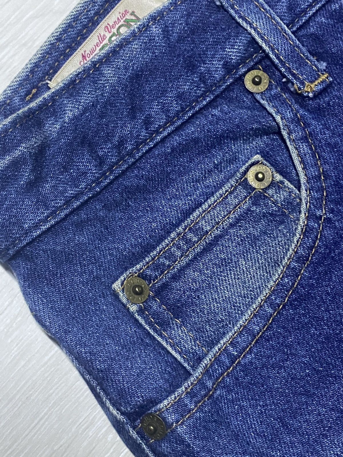 Japanese Brand Vintage Nouvelle Bobson Pro Blue Wash Tapered Leg Jeans Size US 30 / EU 46 - 7 Thumbnail