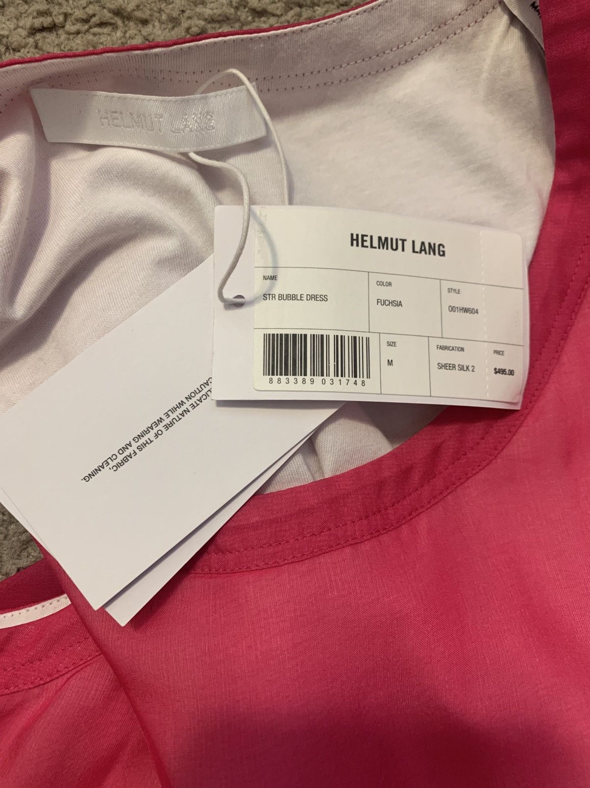 Helmut Lang HELMUT LANG PINK BUBBLE SILK DRESS Size M / US 6-8 / IT 42-44 - 16 Thumbnail