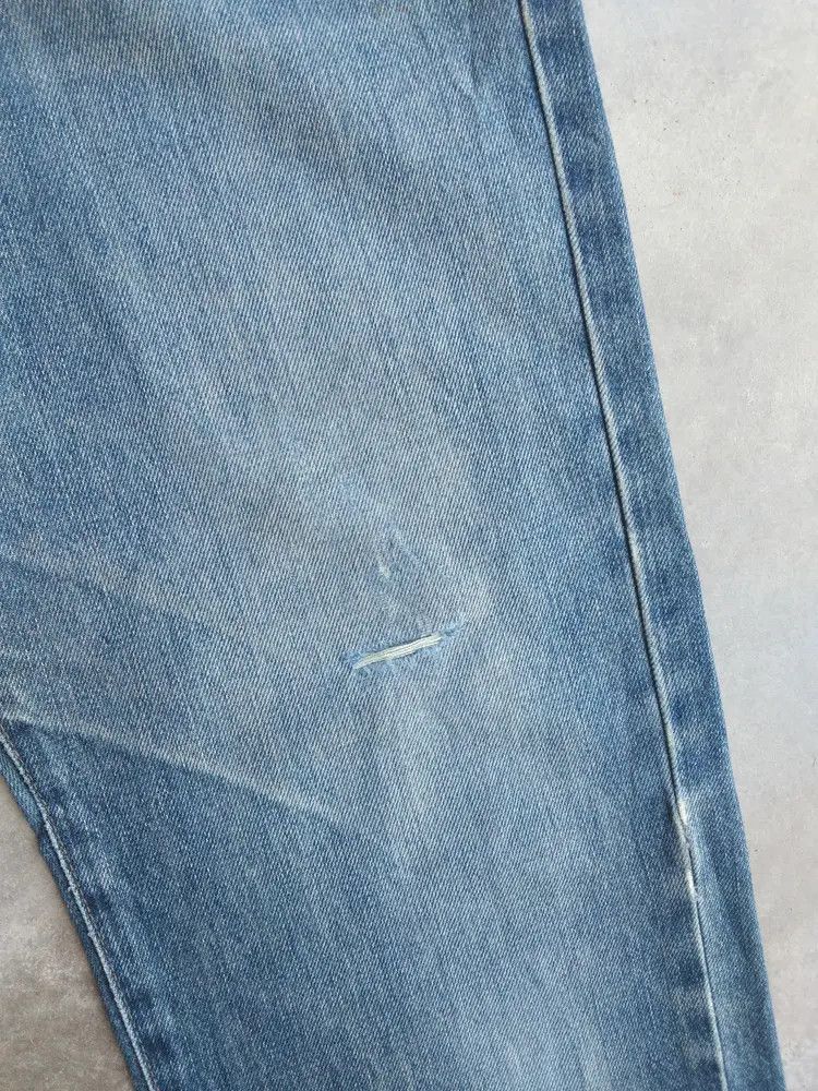 Japanese Brand Vintage Edwin Faded Blue Distressed Jeans 33x30 Size US 33 - 6 Thumbnail