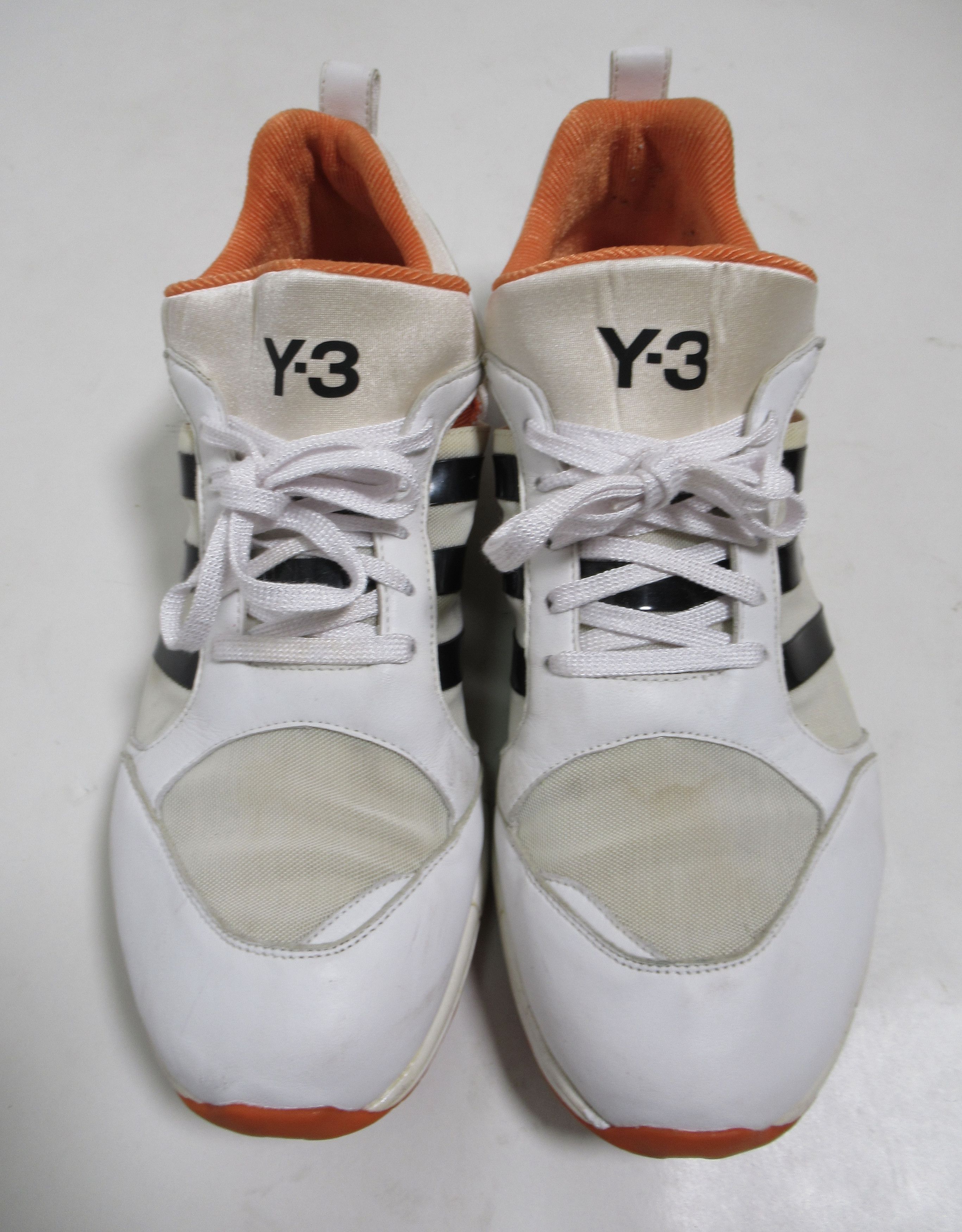Y-3 Y-3 Breathable Leather Mesh Sneaker White Orange G17526 Size US 11.5 / EU 44-45 - 1 Thumbnail