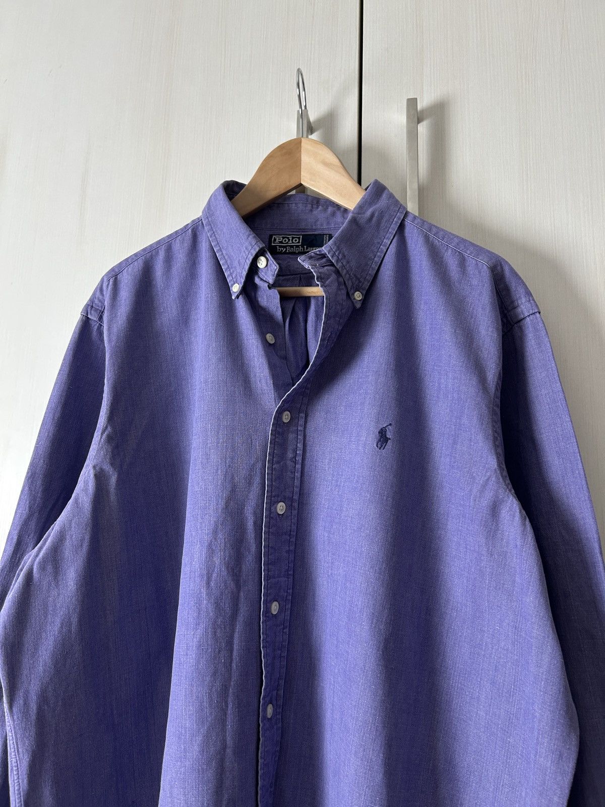 Polo Ralph Lauren Vintage Polo Ralph Lauren purple button-shirts mens Size US XL / EU 56 / 4 - 2 Thumbnail