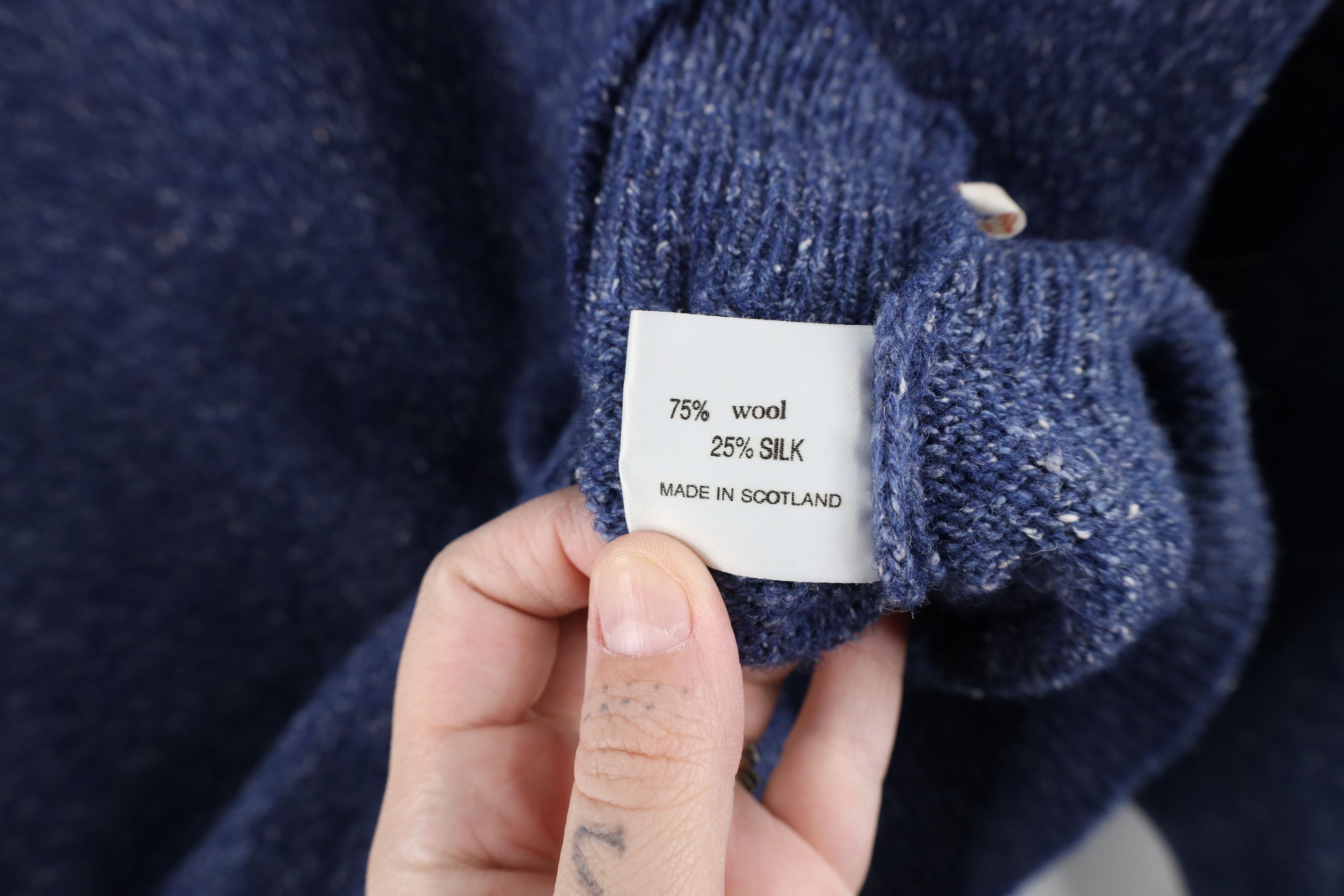 Vintage Vintage 90s Streetwear Silk Blend Knit Sweater Heather Blue Size US XL / EU 56 / 4 - 8 Thumbnail