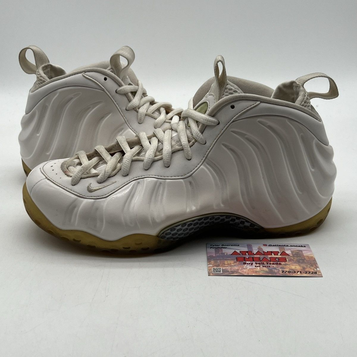 image of Nike Air Foamposite One White Out Shoes, Men's (Size 8)