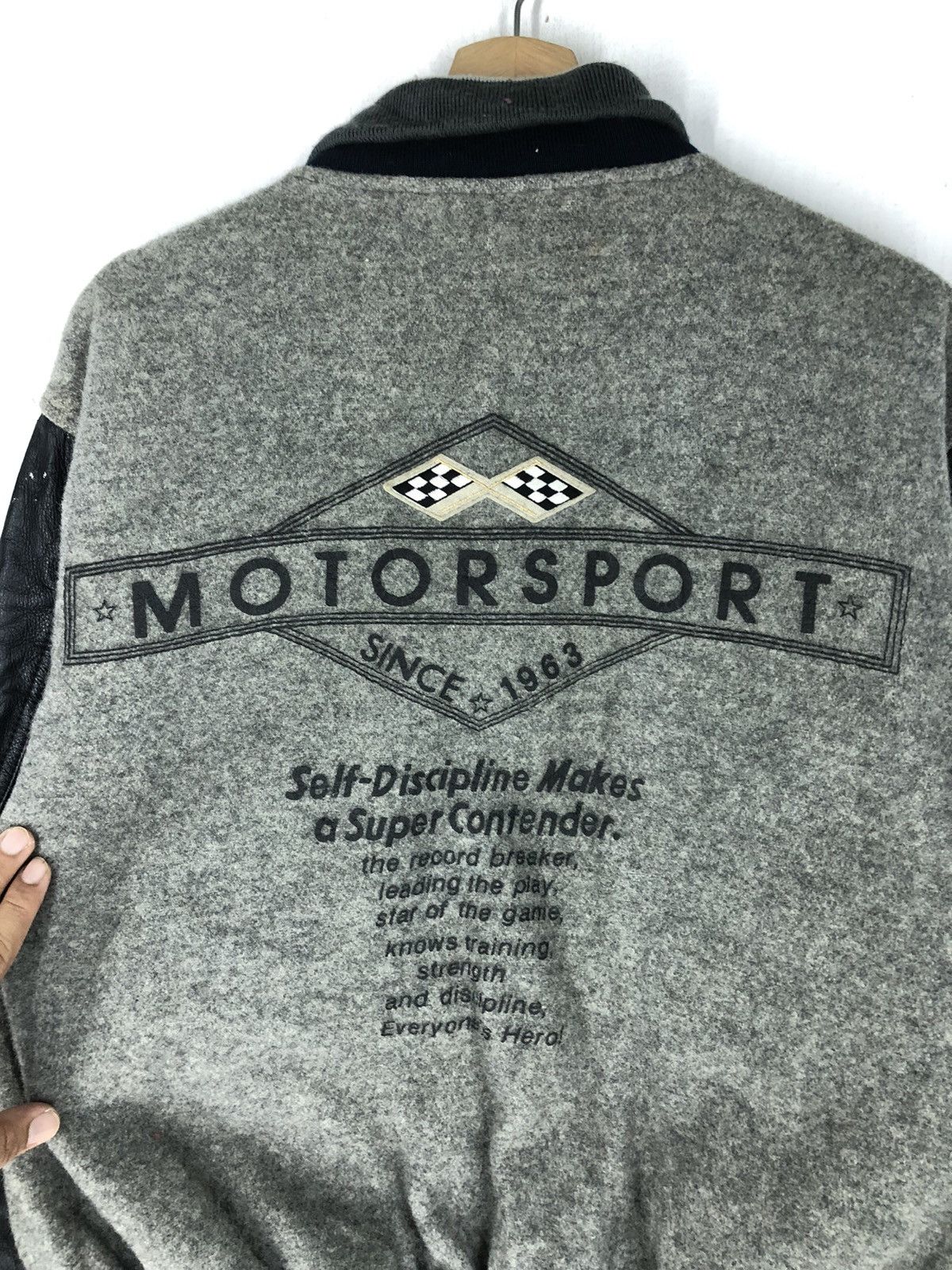 Sports Specialties Vintage Bridgestone Motorsports Wool Varsity Leather Jacket Size US L / EU 52-54 / 3 - 6 Thumbnail