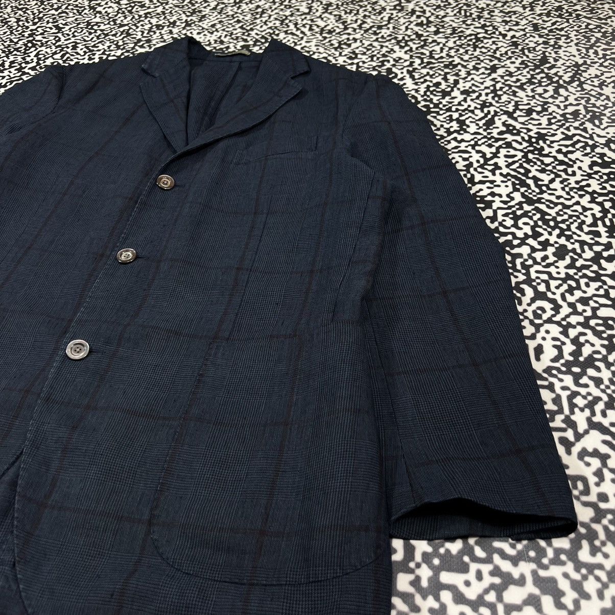 Boglioli BOGLIOLI K Jacket Linen Checked Blazer Luxury Casual Style Size 40R - 6 Thumbnail