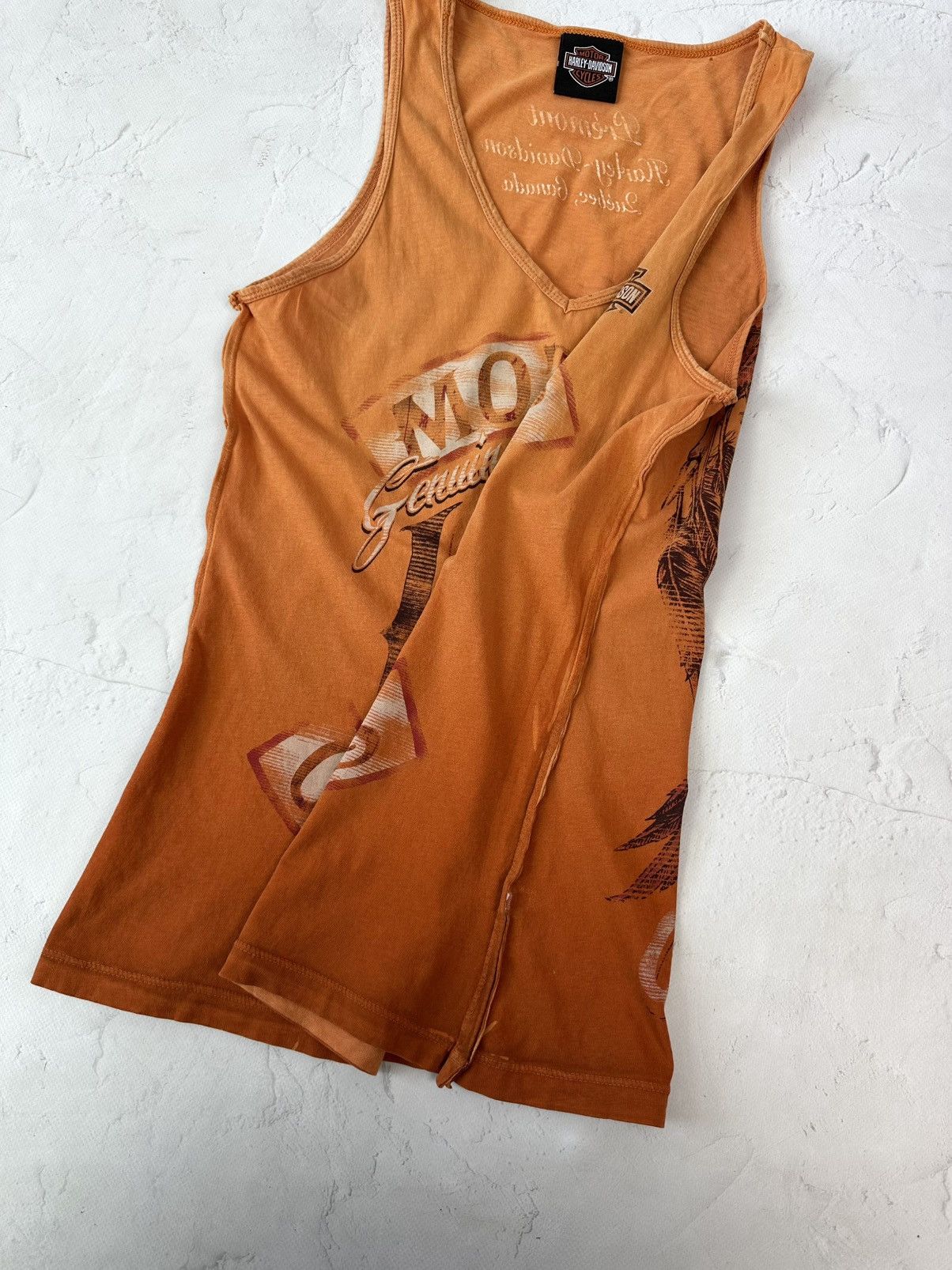 Other Vintage Harley Davidson Orange Washed Printed Top Size S / US 4 / IT 40 - 4 Thumbnail