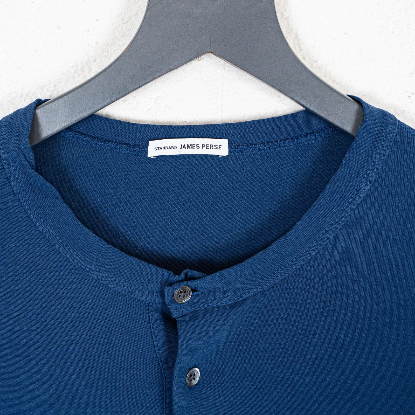 James Perse JAMES PERSE Standard Long Sleeve Henley Shirt Blue cotton 2 Size US M / EU 48-50 / 2 - 3 Thumbnail