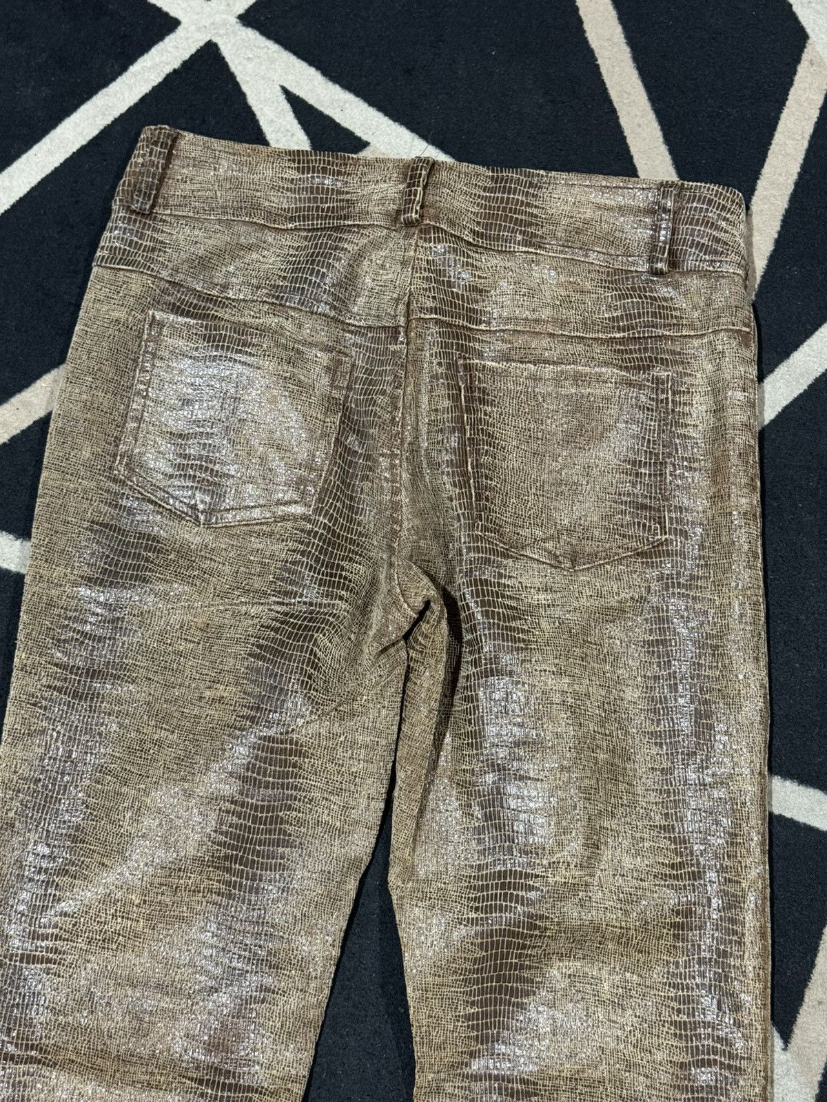 Tornado Mart Flared Waxed Snakeskin Stretch Jeans Japanese Styled Size US 29 - 5 Thumbnail