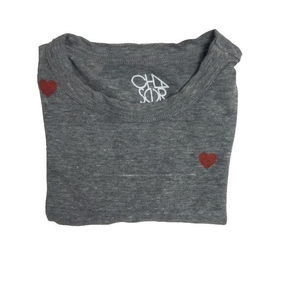 Chaser Brand Chaser Heather Grey Love Tee With Red Heart Print Size XS / US 0-2 / IT 36-38 - 5 Thumbnail