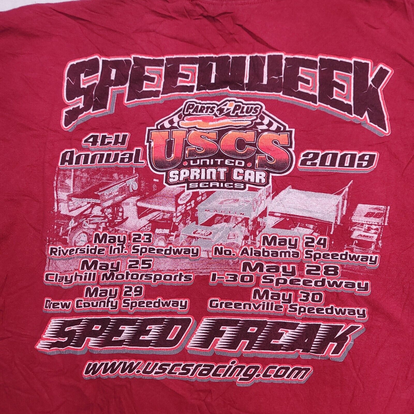 Gildan USCS Speedweek T Shirt Adult Mens Size 2XL Maroon Gildan Size US XXL / EU 58 / 5 - 12 Thumbnail