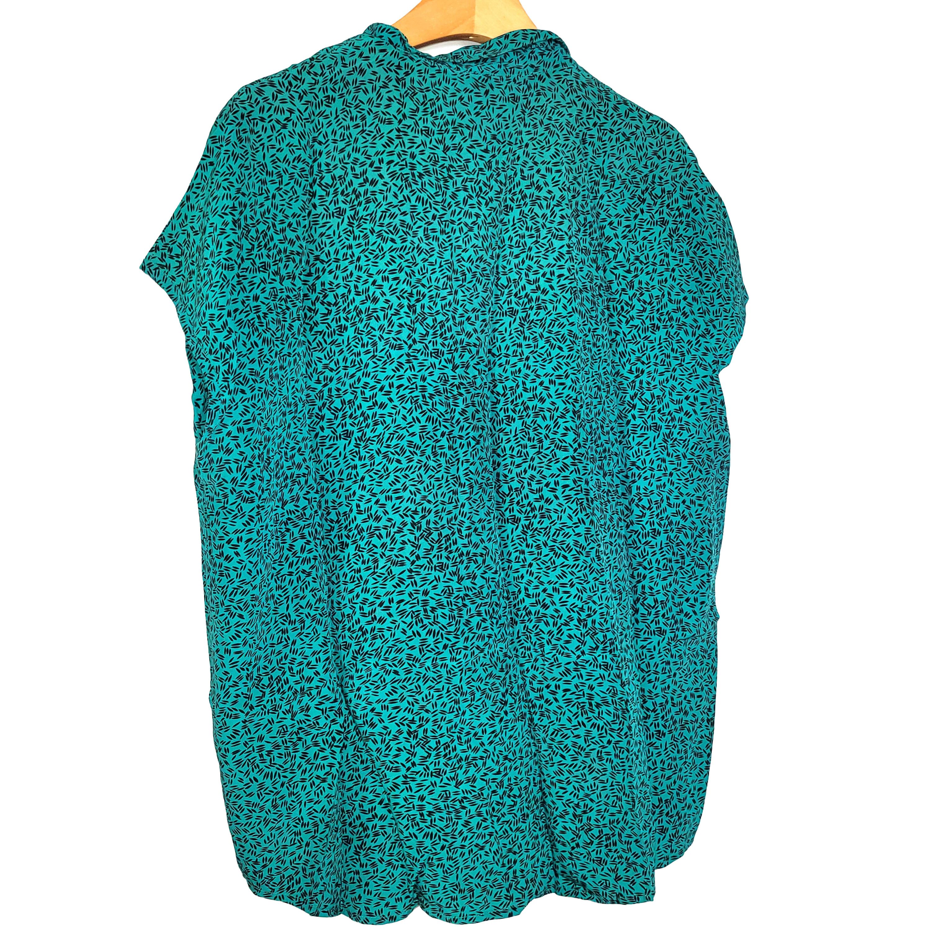 Other Women's 100% Silk Short Sleeve Top Button-Up Shirt SCM729 Size L / US 10 / IT 46 - 2 Thumbnail
