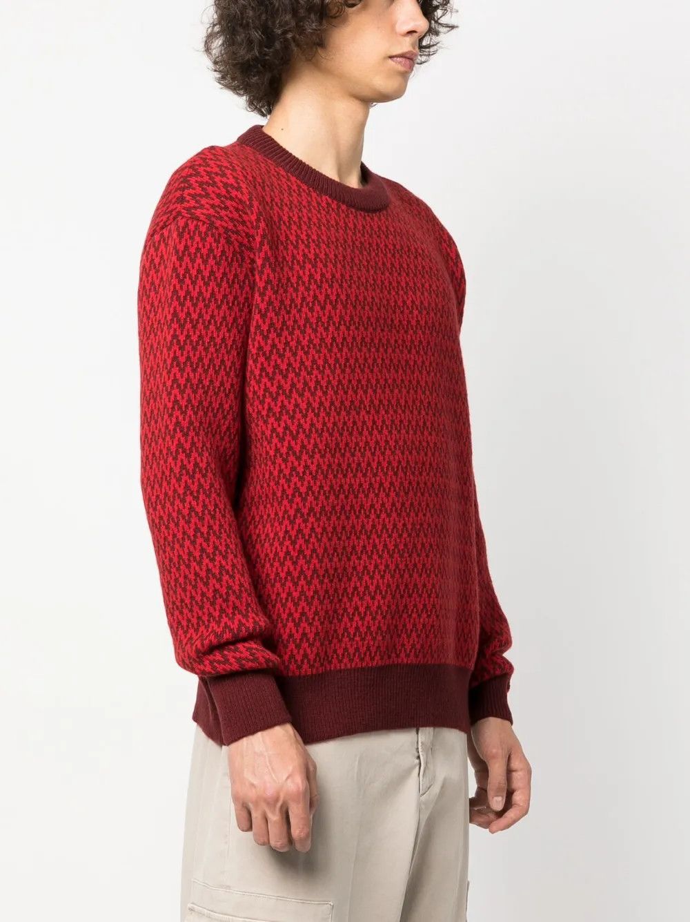 Lanvin o1y0225 Crewneck Sweater in Red/Brown Size US S / EU 44-46 / 1 - 2 Thumbnail
